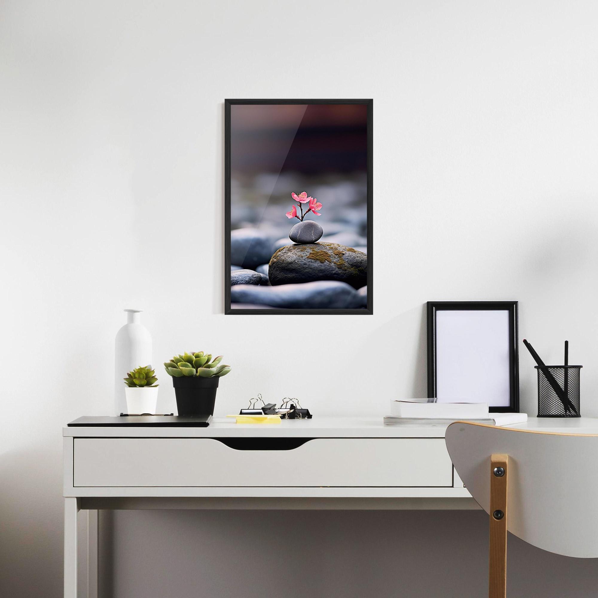 Poster Înrămat Tiny Flower Rock mockup 7