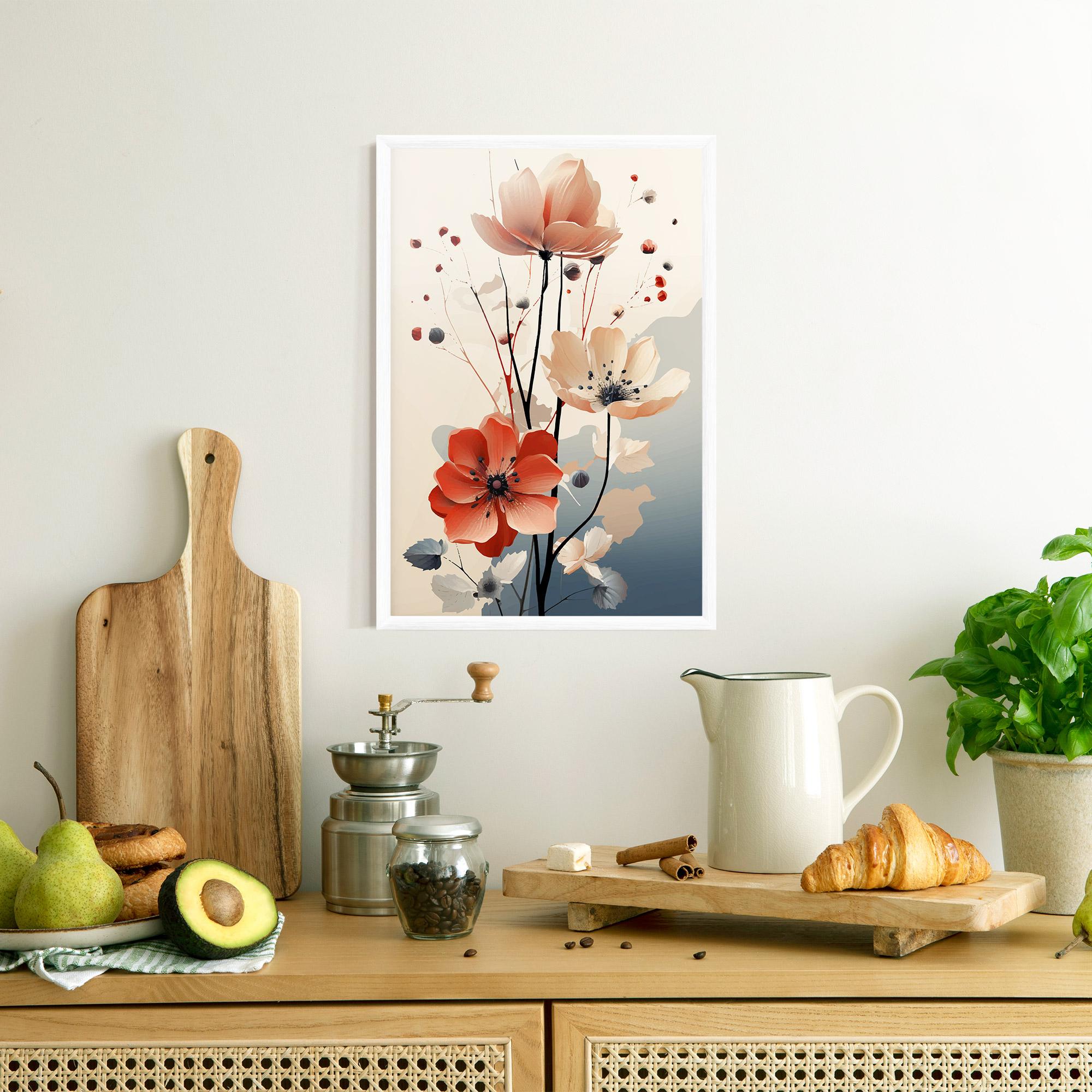 Poster Înrămat Cream Flower Nature mockup 8