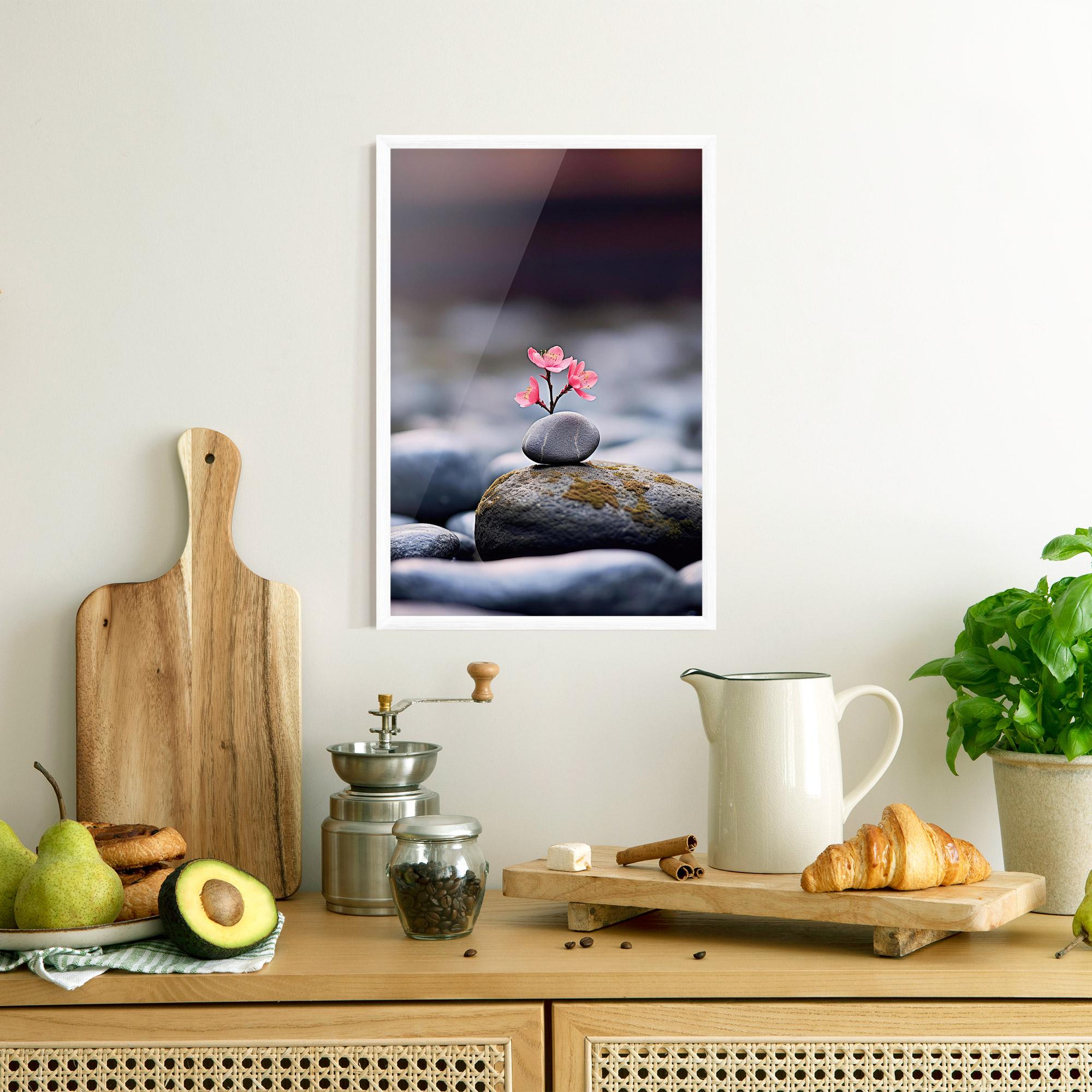 Poster Înrămat Tiny Flower Rock mockup 8