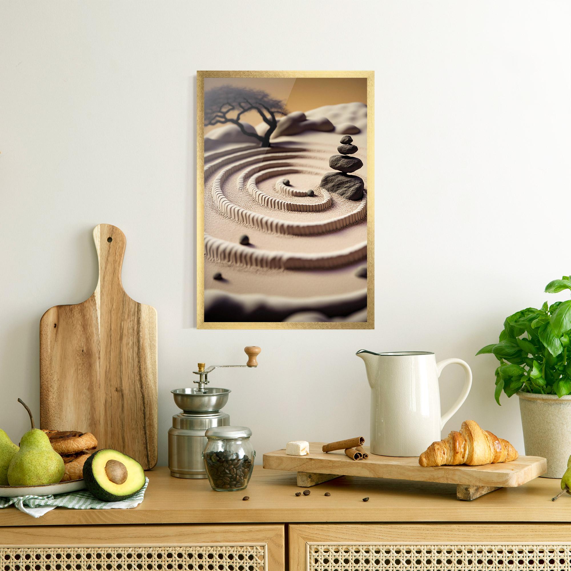 Poster Înrămat Japanese Zen Garden mockup 8