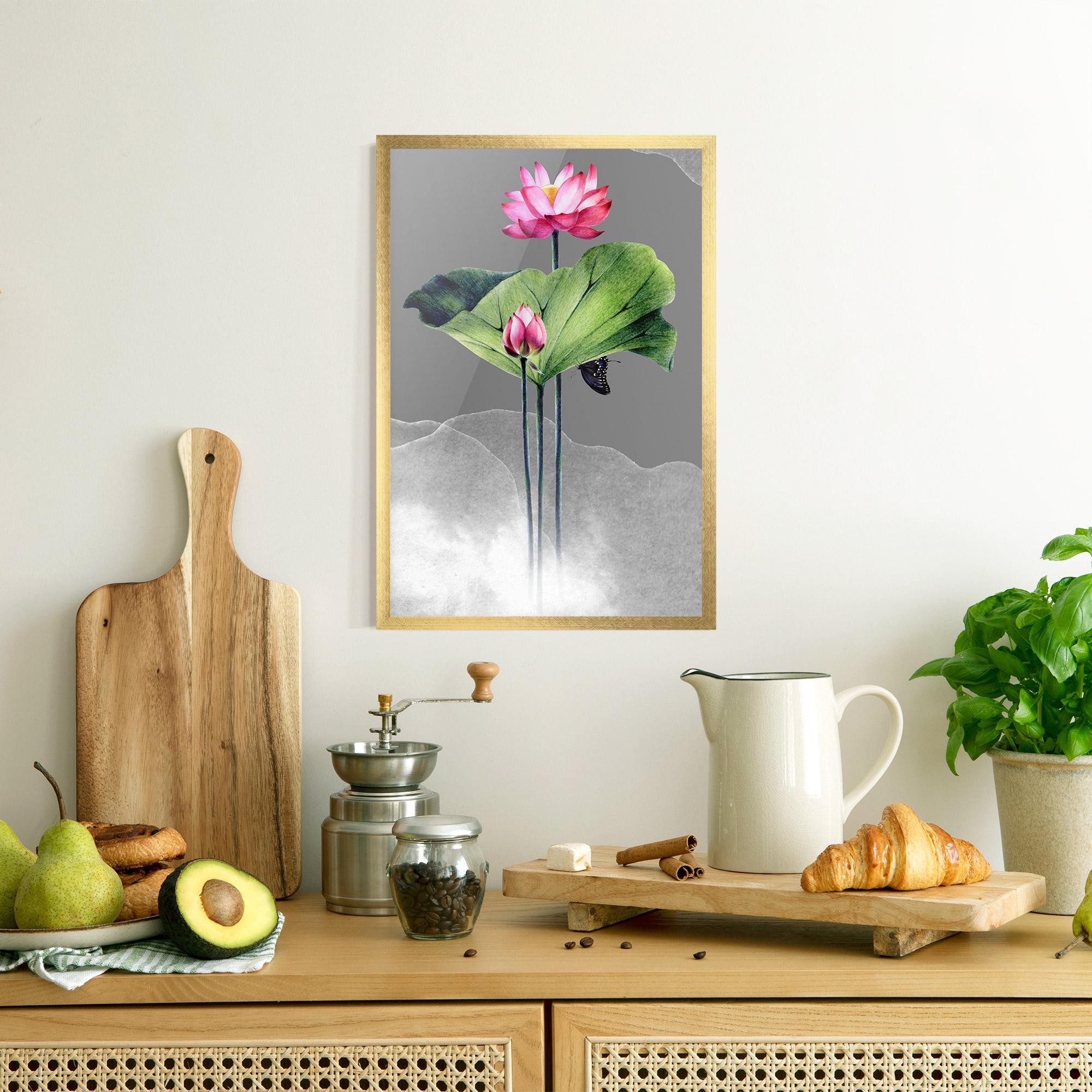 Poster Înrămat Pink Lotus Art mockup 8