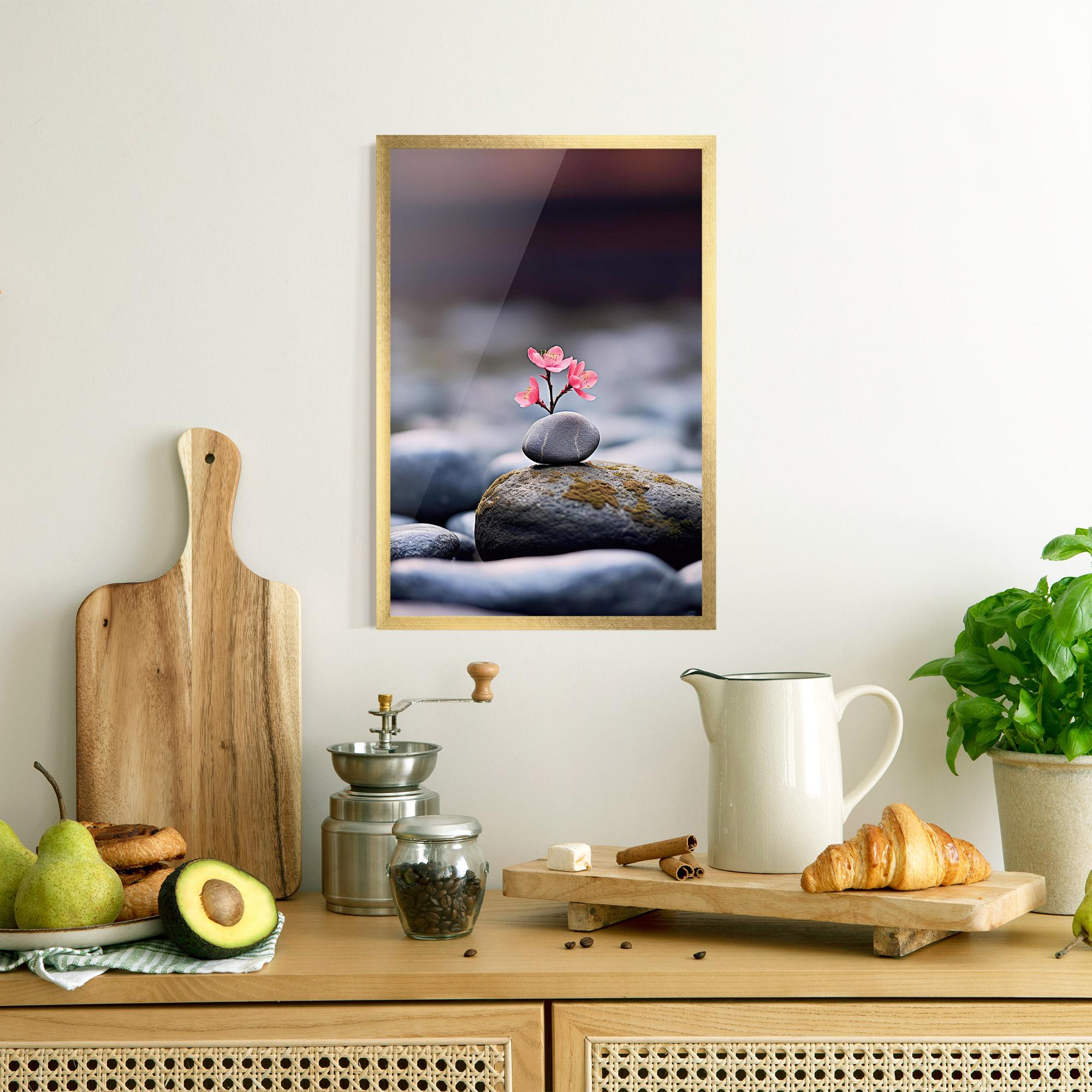 Poster Înrămat Tiny Flower Rock mockup 8
