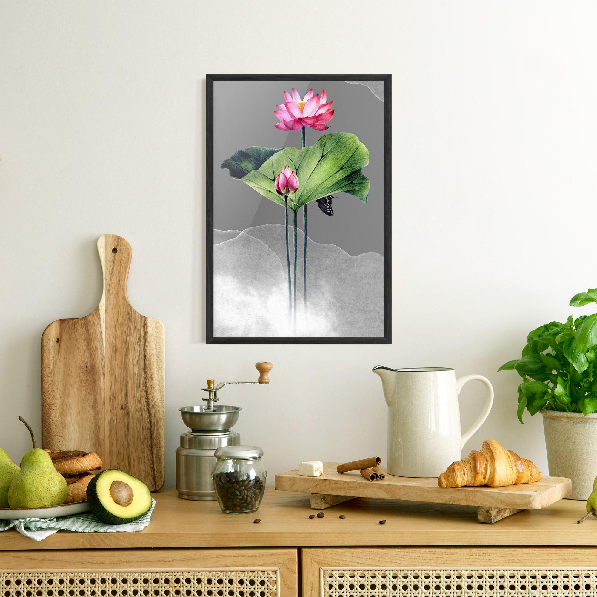 Poster Înrămat Pink Lotus Art mockup 8