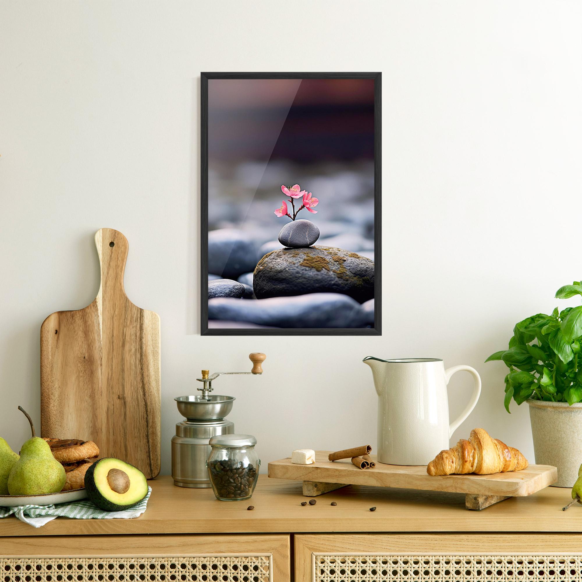 Poster Înrămat Tiny Flower Rock mockup 8