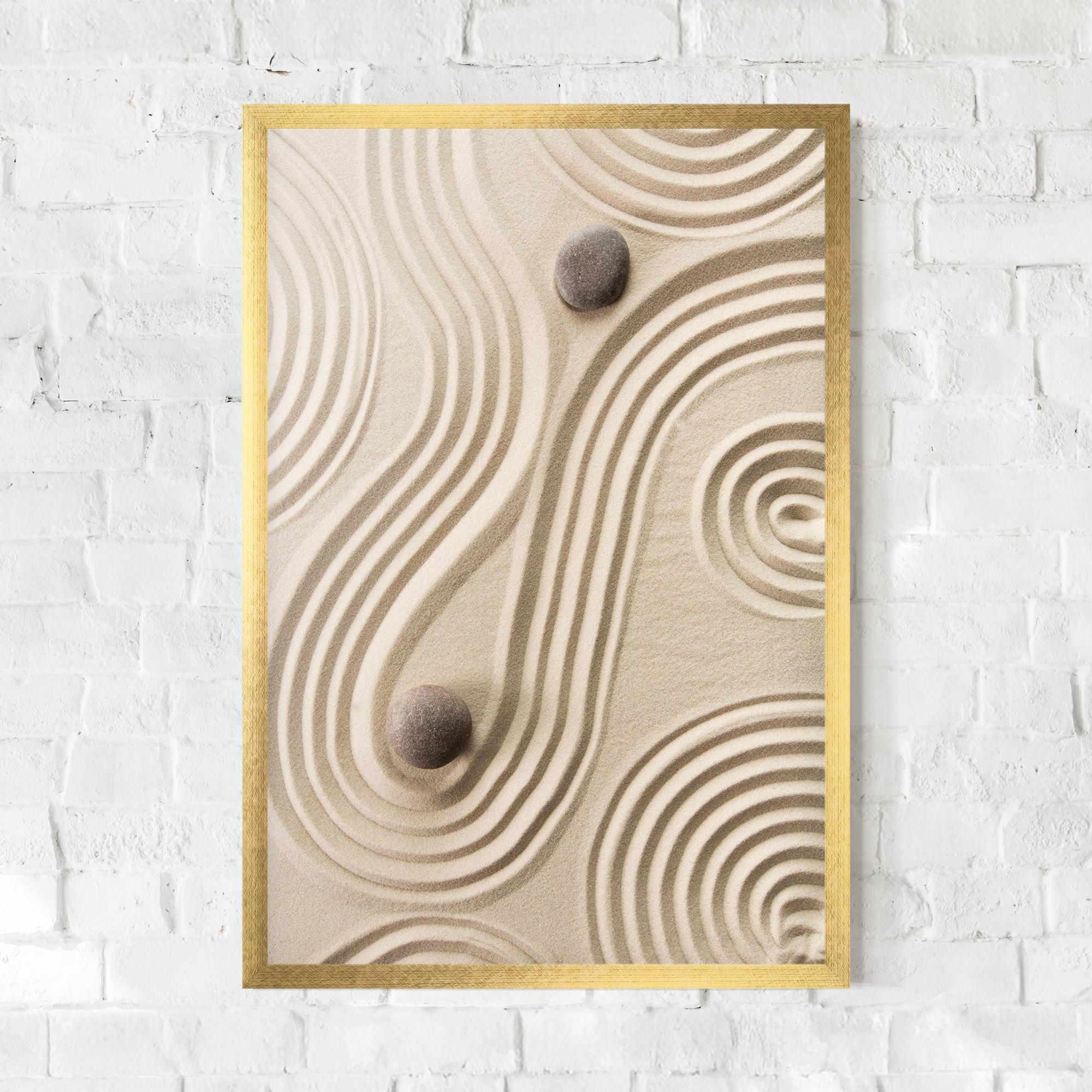 Poster Înrămat Cream Zen Stones mockup 0