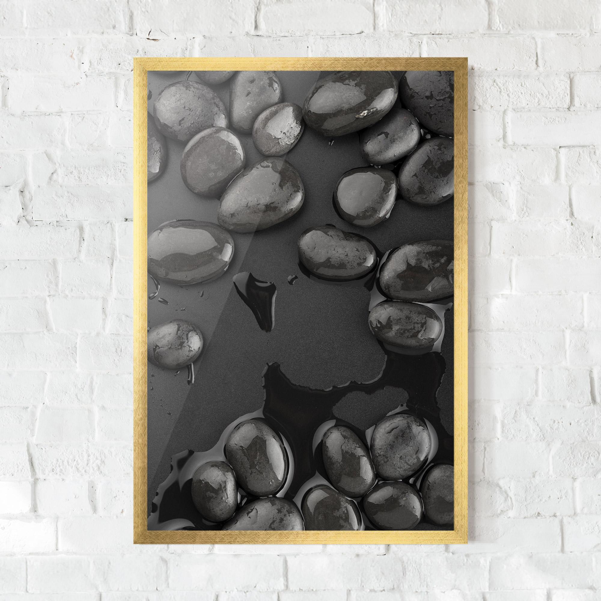 Poster Înrămat Grey Shiny Stones mockup 0