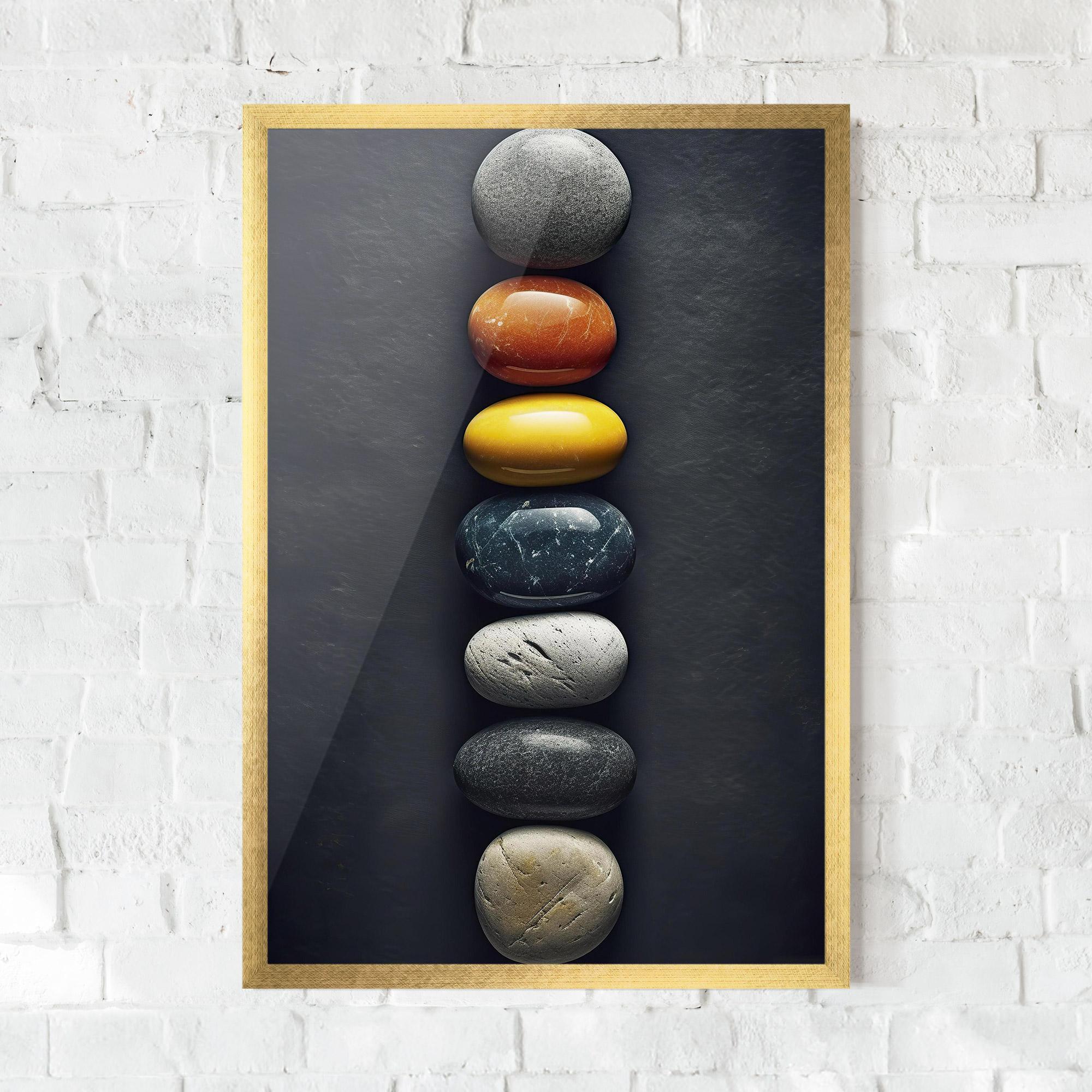 Poster Înrămat Zen Colorful Stones mockup 0