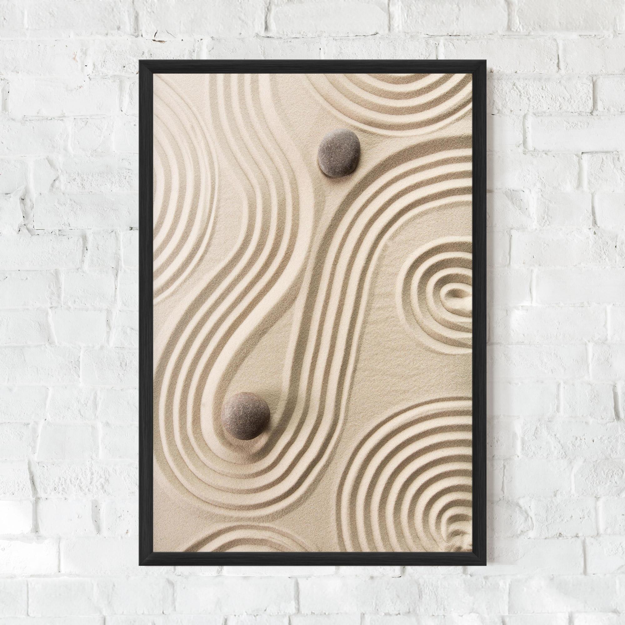 Poster Înrămat Cream Zen Stones mockup 0