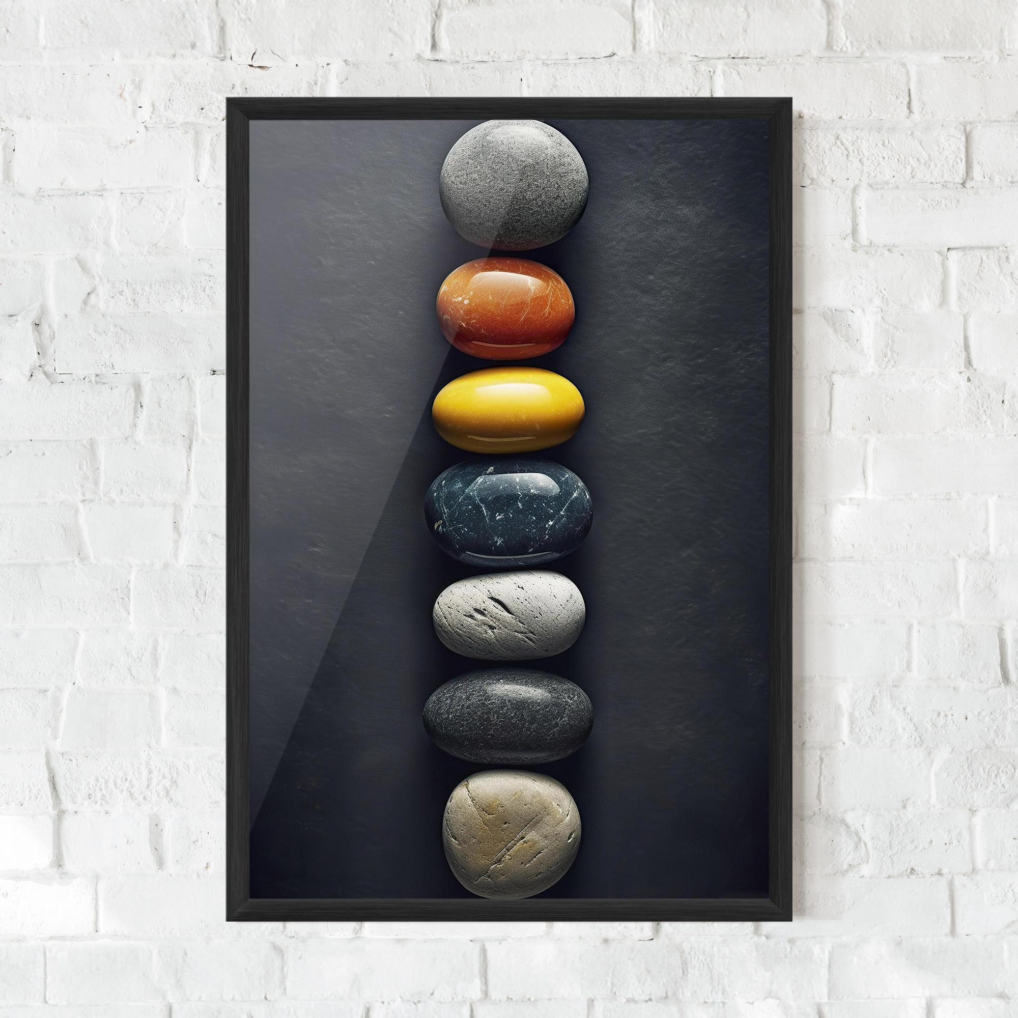 Poster Înrămat Zen Colorful Stones mockup 0
