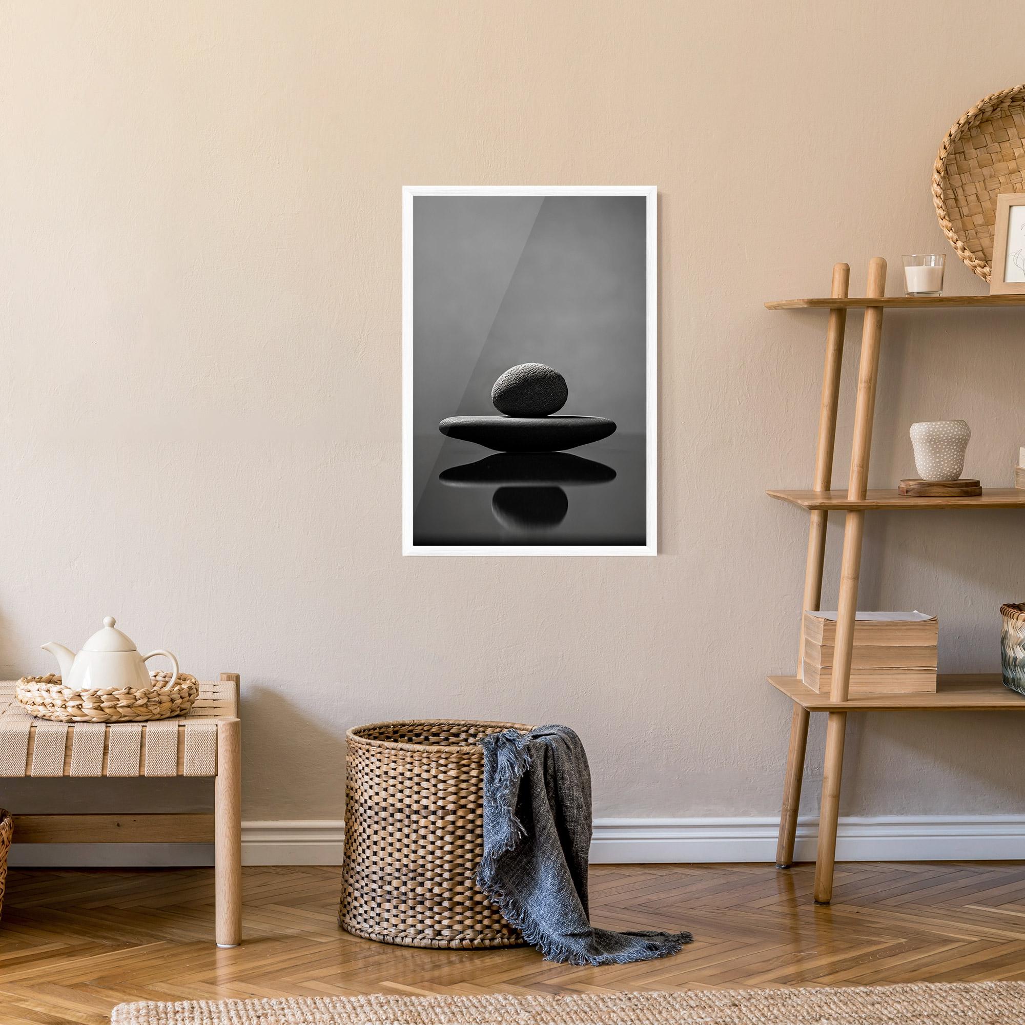 Poster Înrămat Minimalistic Zen Stone mockup 9
