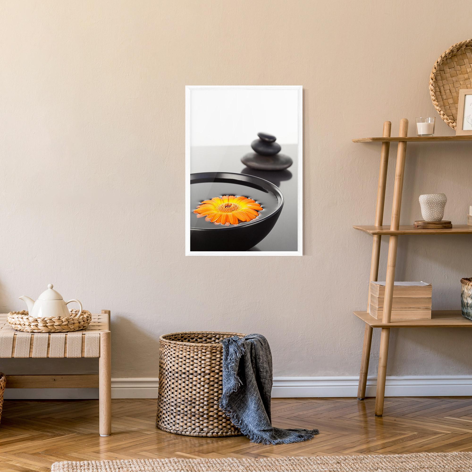Poster Înrămat Stone Orange Flower mockup 9