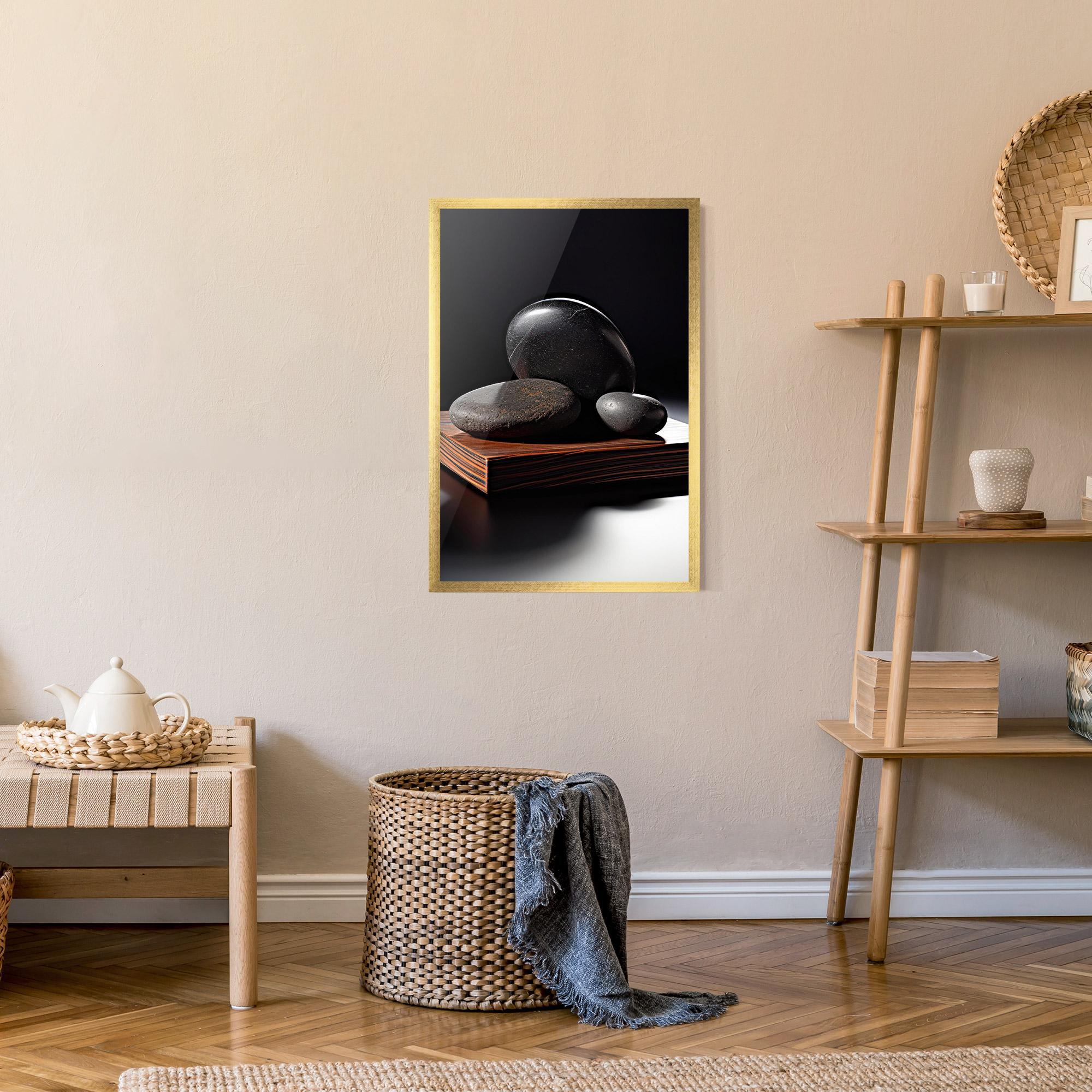 Poster Înrămat Black Zen Stones mockup 9
