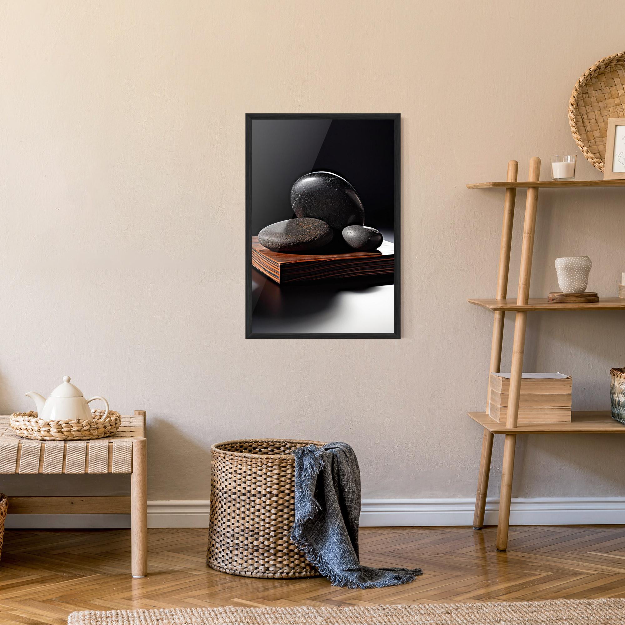 Poster Înrămat Black Zen Stones mockup 9