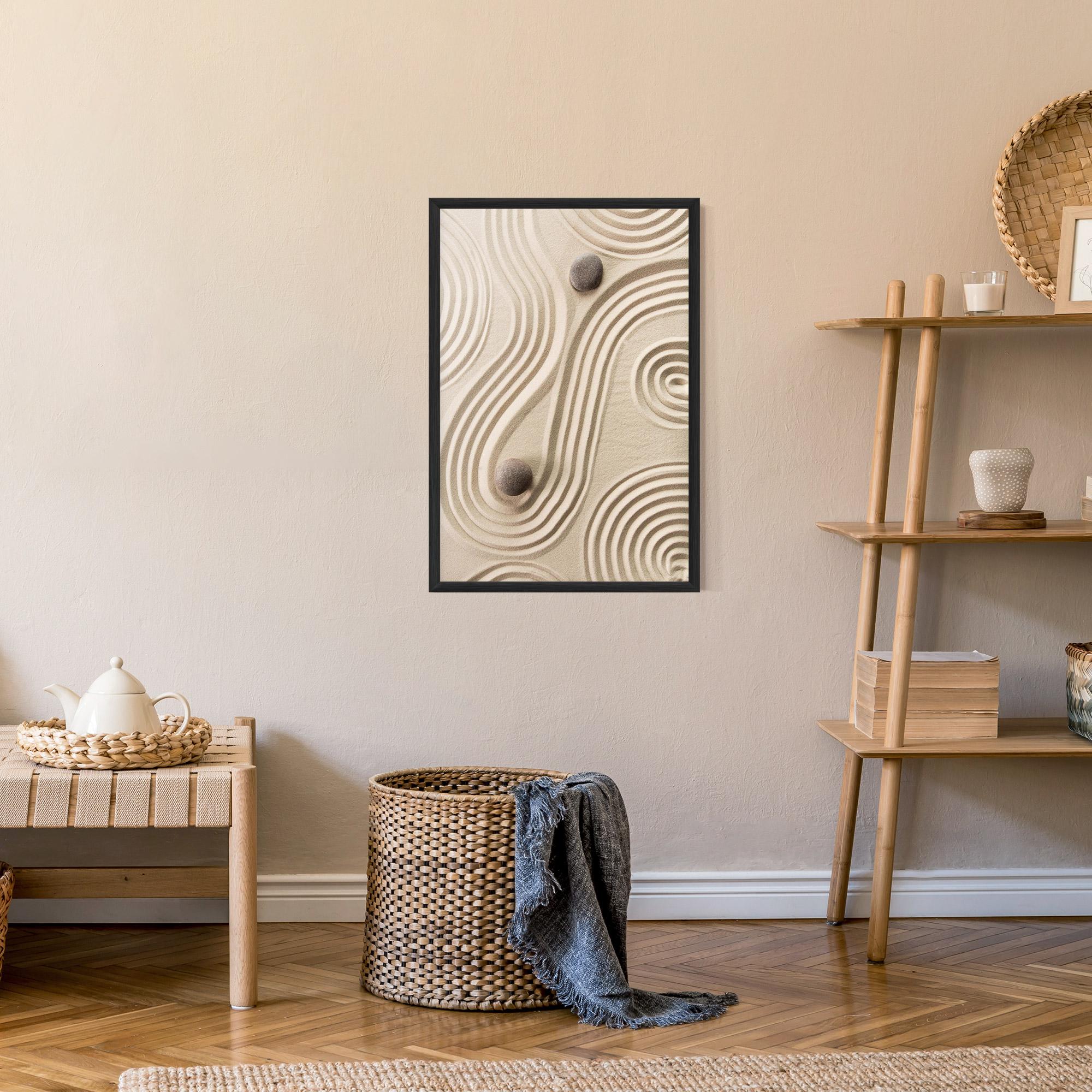 Poster Înrămat Cream Zen Stones mockup 9