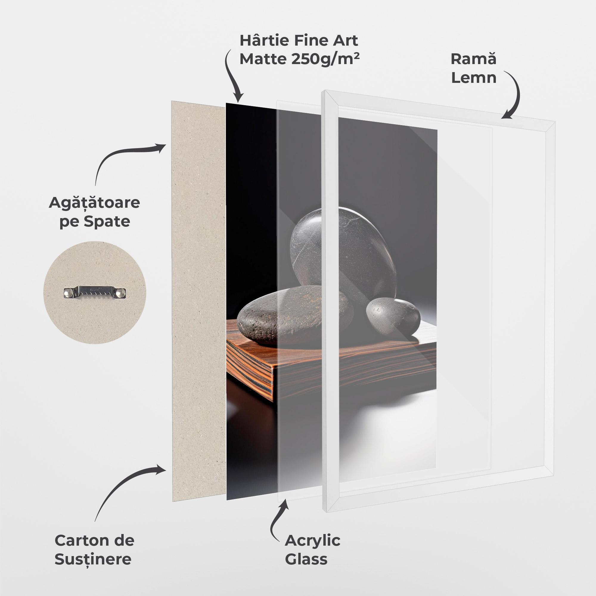 Poster Înrămat Black Zen Stones mockup 1