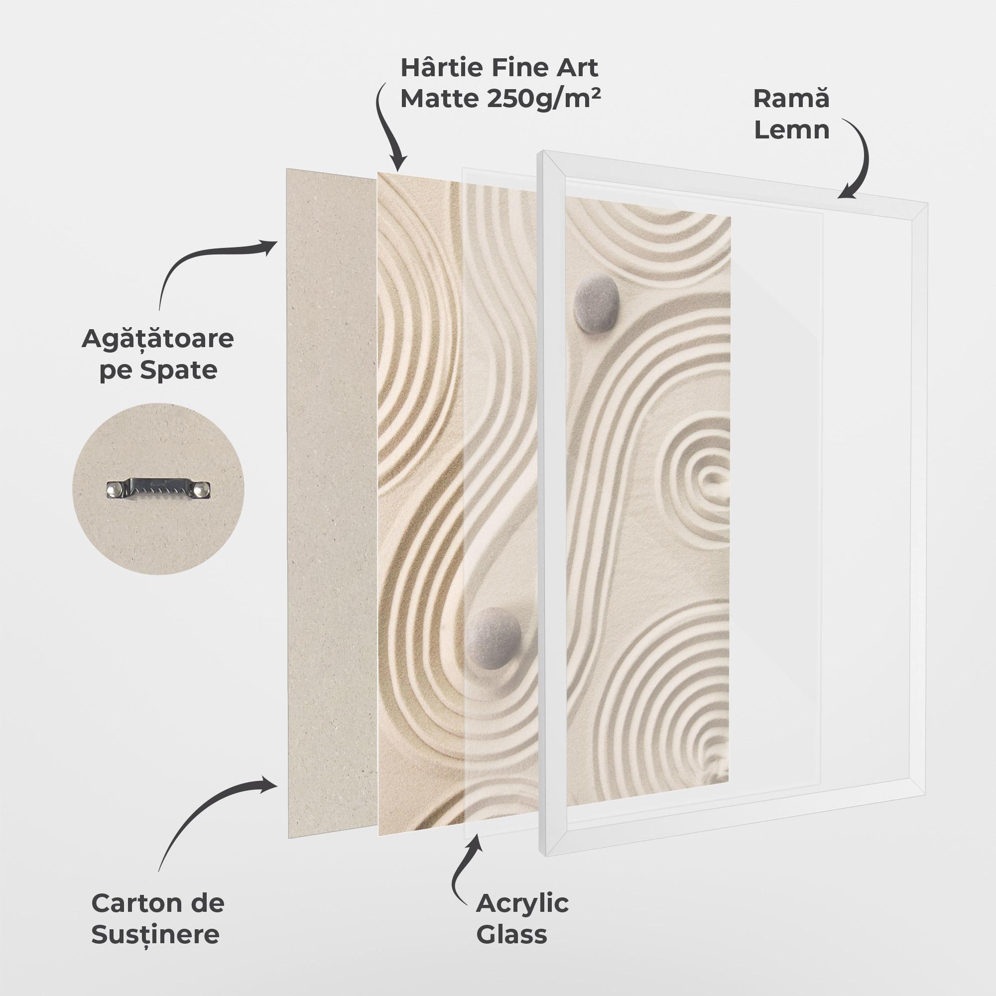 Poster Înrămat Cream Zen Stones mockup 1