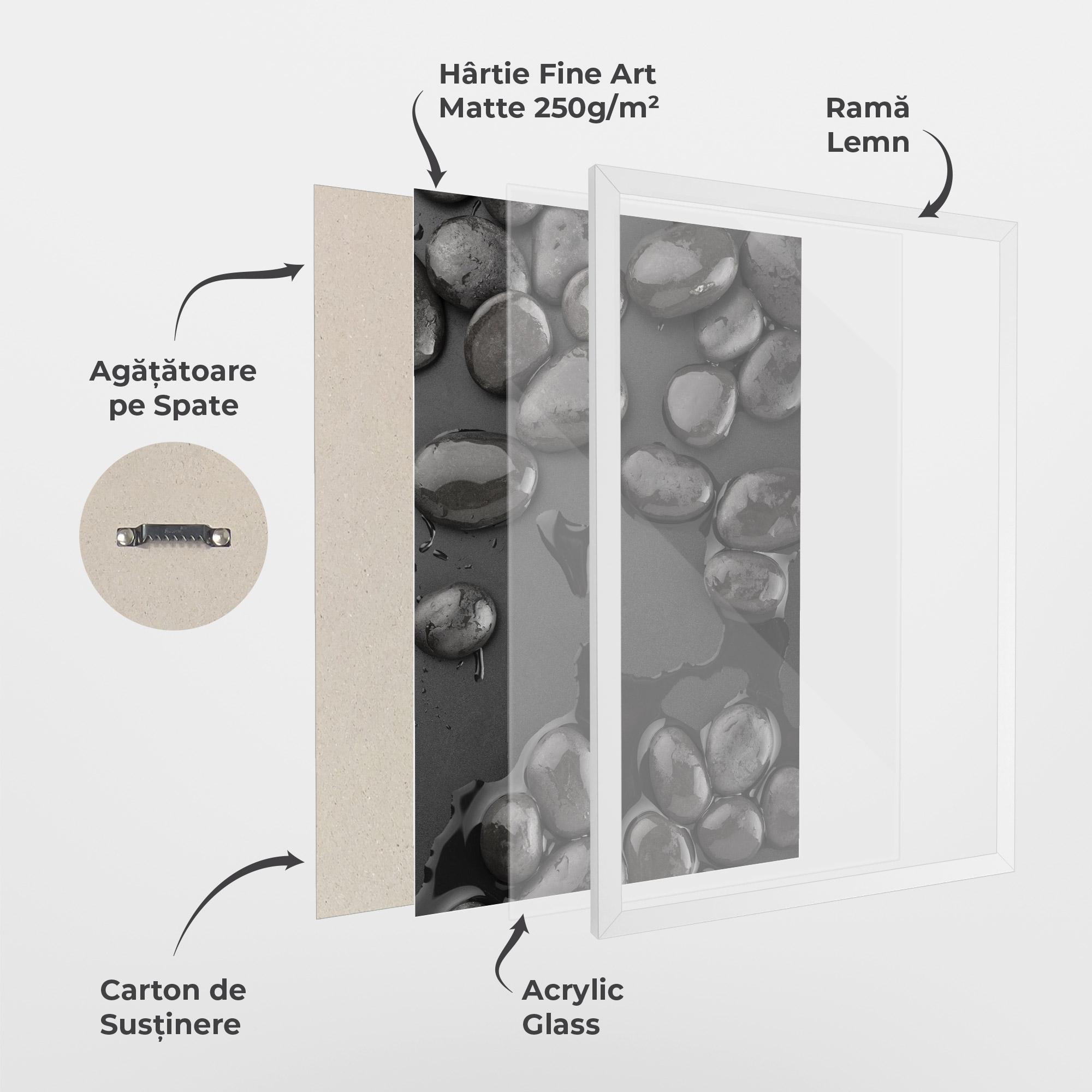 Poster Înrămat Grey Shiny Stones mockup 1