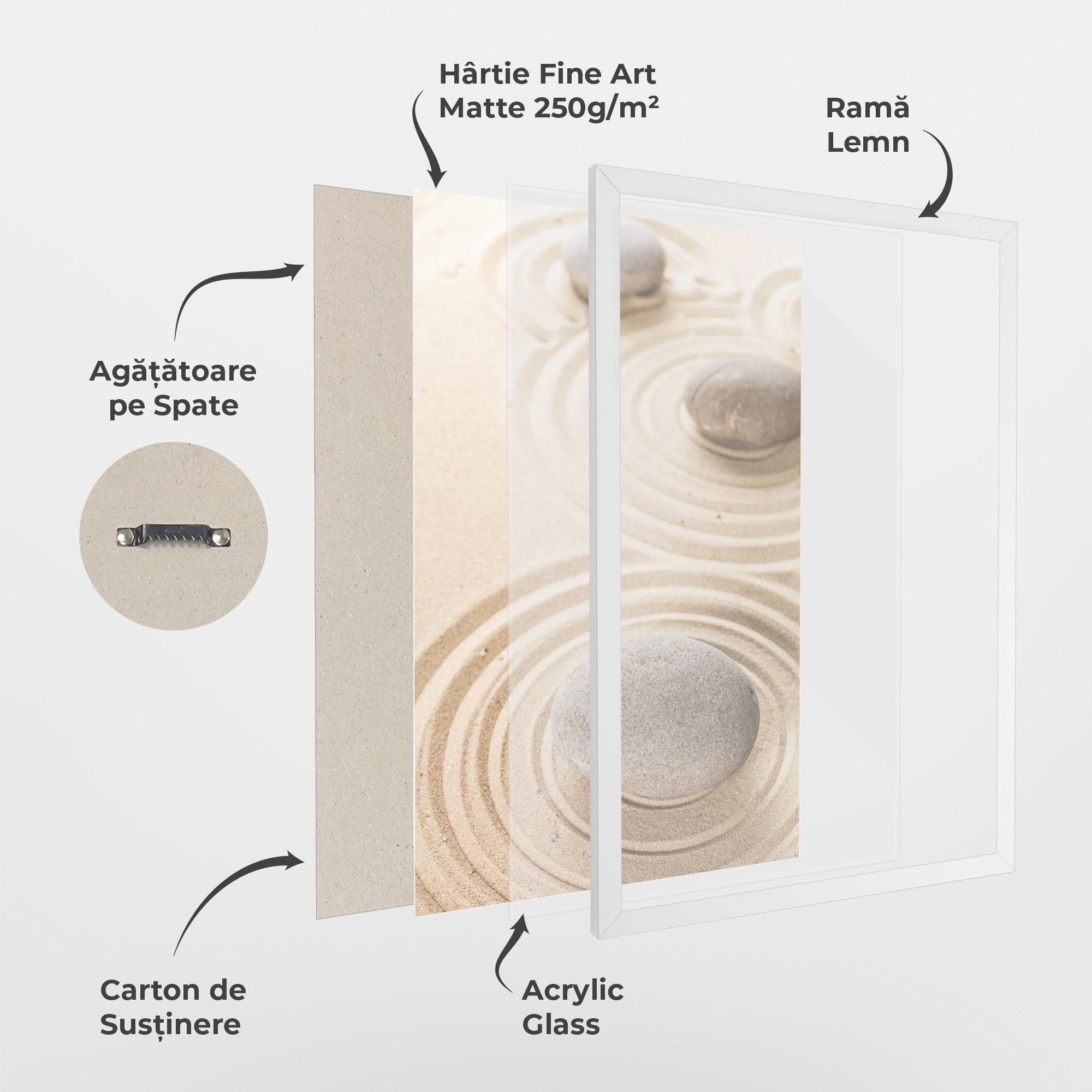 Poster Înrămat Meditation Cream Stone mockup 1