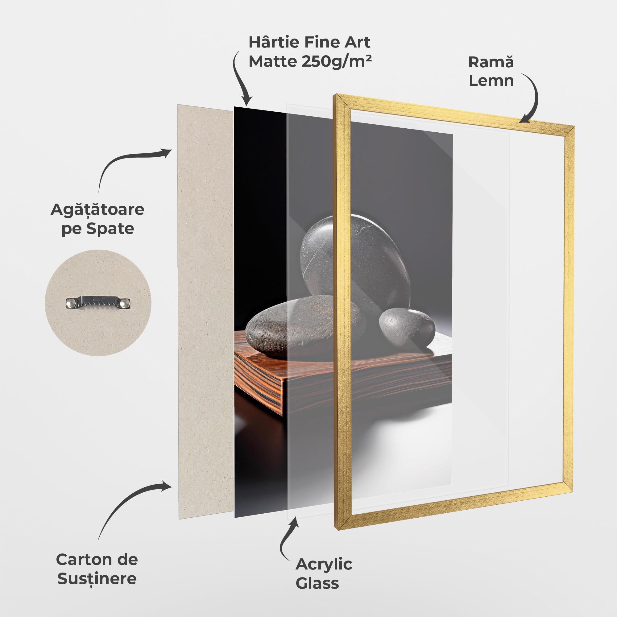 Poster Înrămat Black Zen Stones mockup 1
