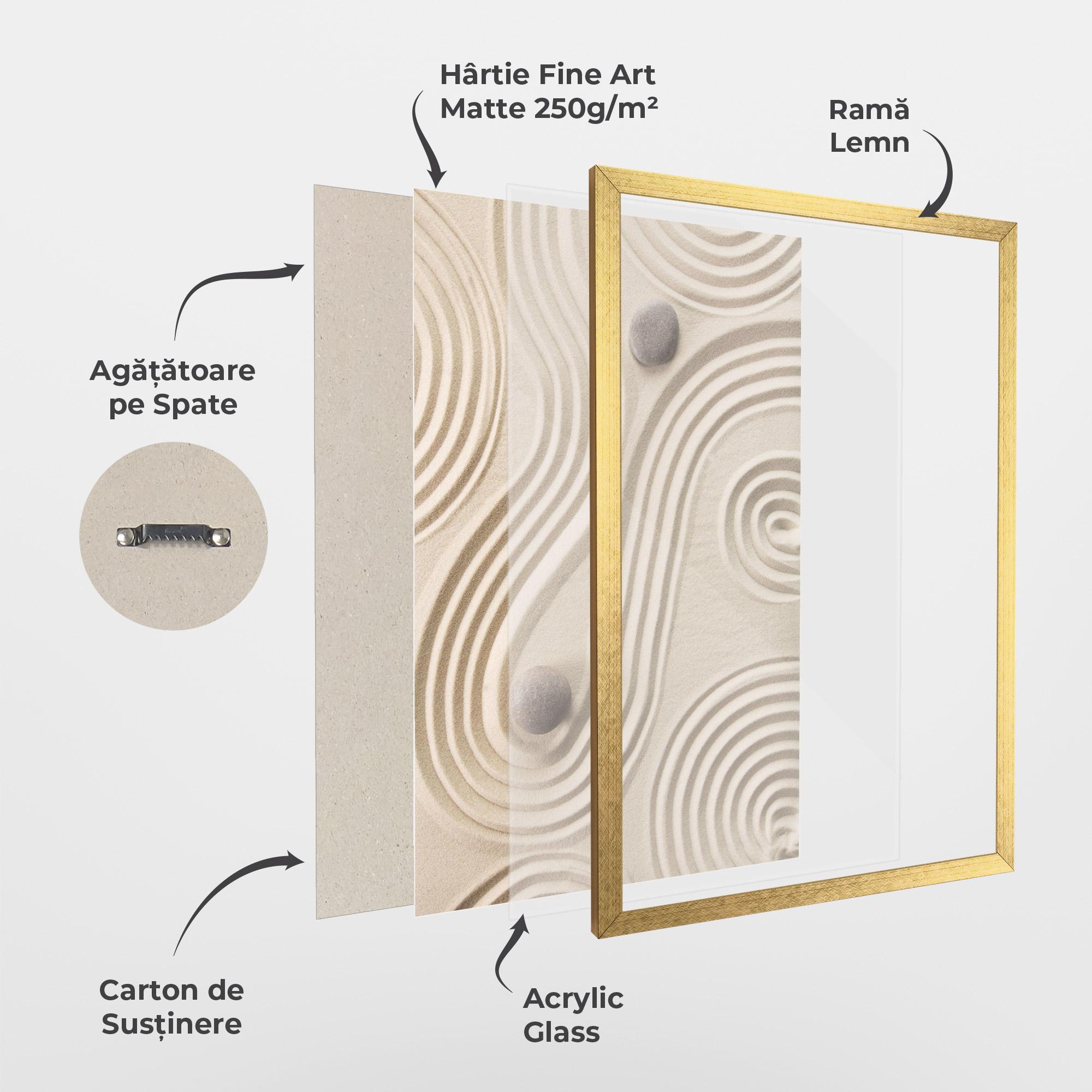 Poster Înrămat Cream Zen Stones mockup 1