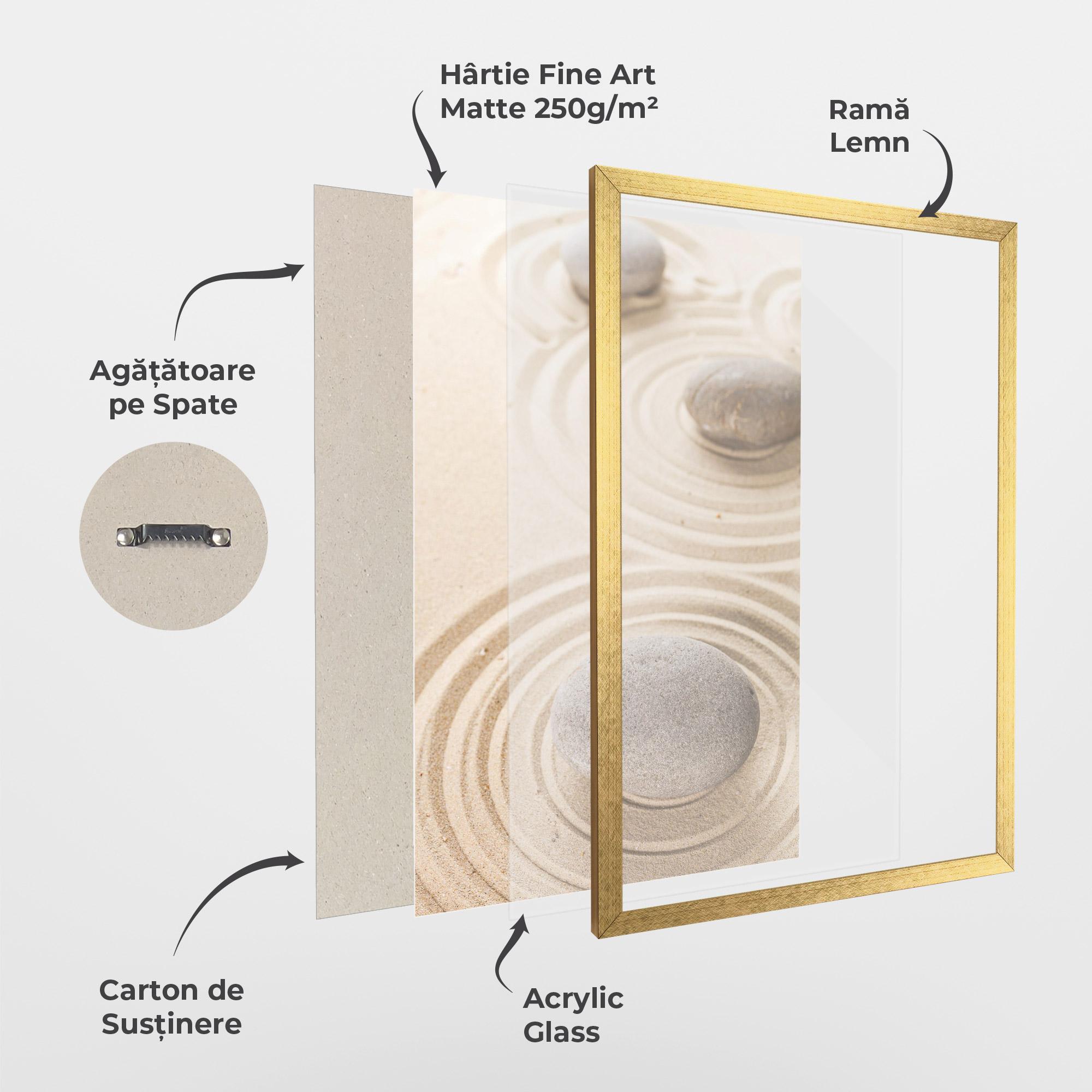 Poster Înrămat Meditation Cream Stone mockup 1