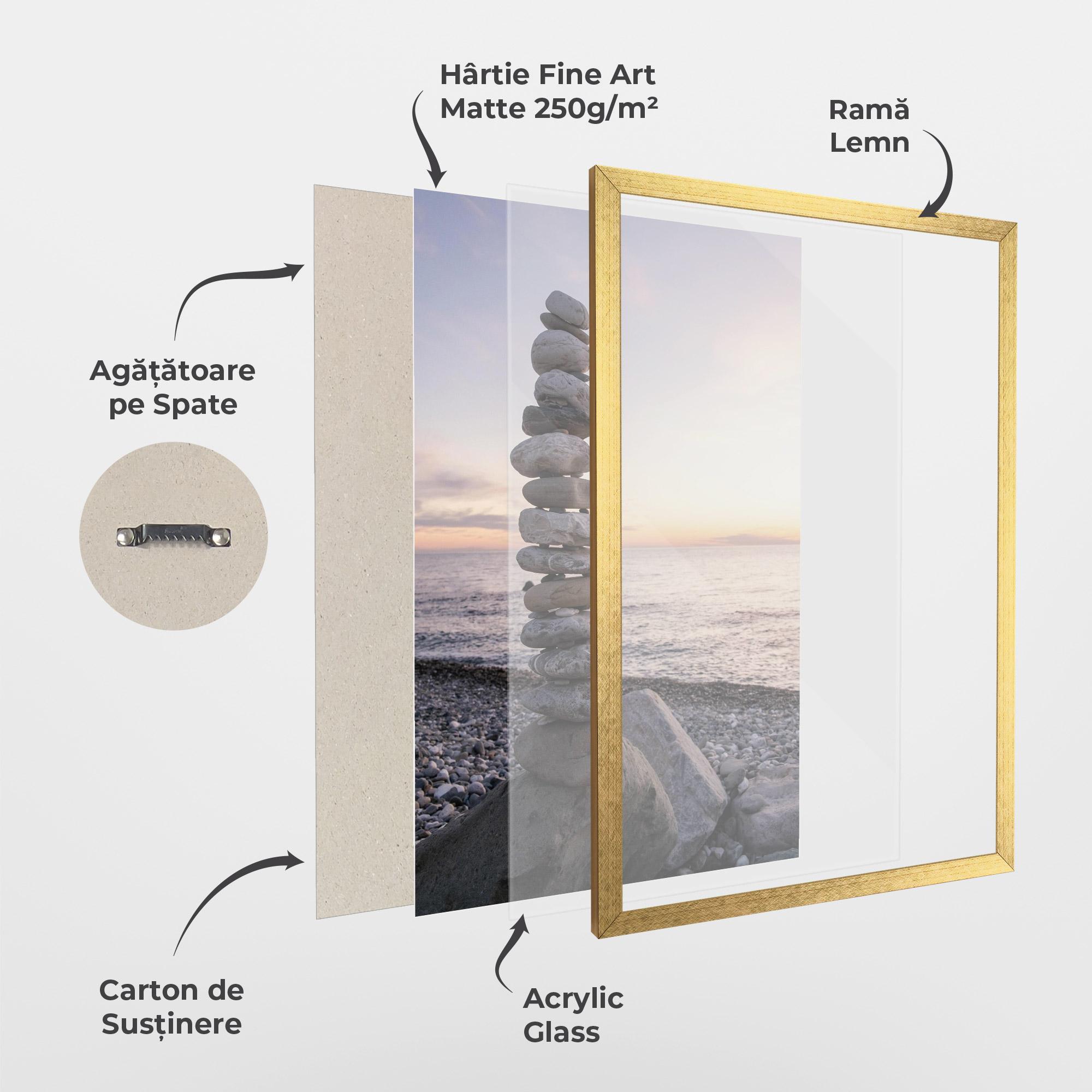 Poster Înrămat Pebbles Seaside mockup 1
