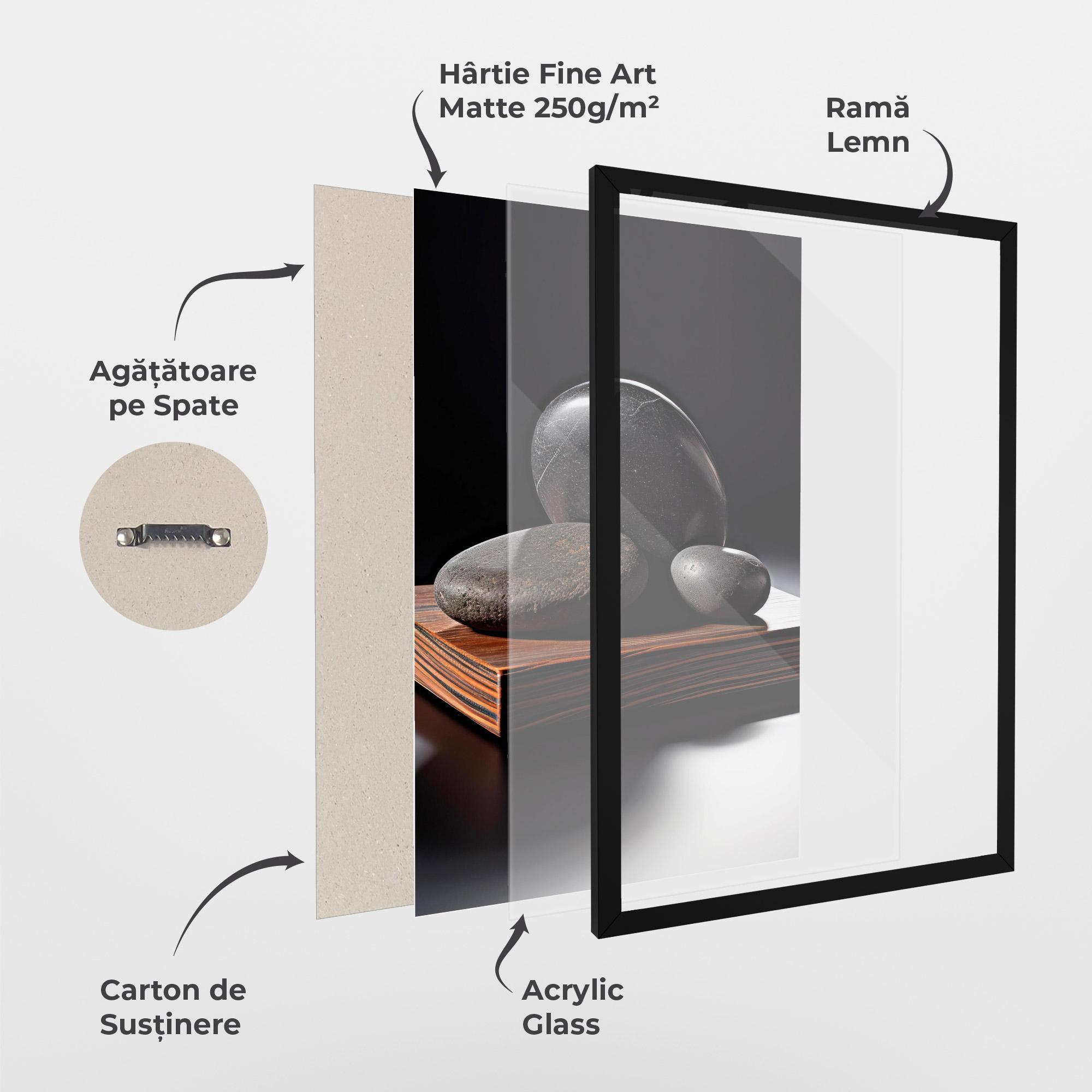 Poster Înrămat Black Zen Stones mockup 1