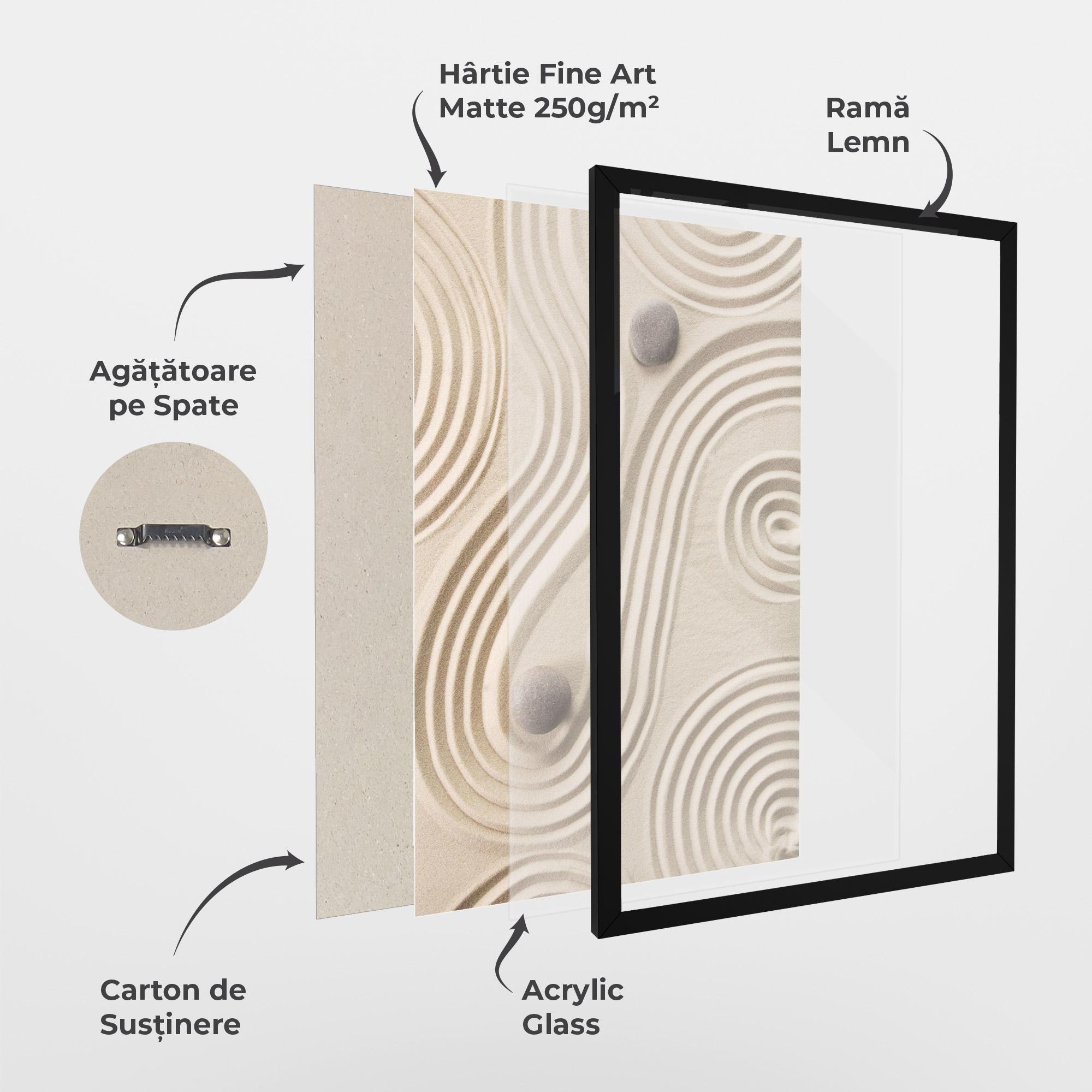 Poster Înrămat Cream Zen Stones mockup 1