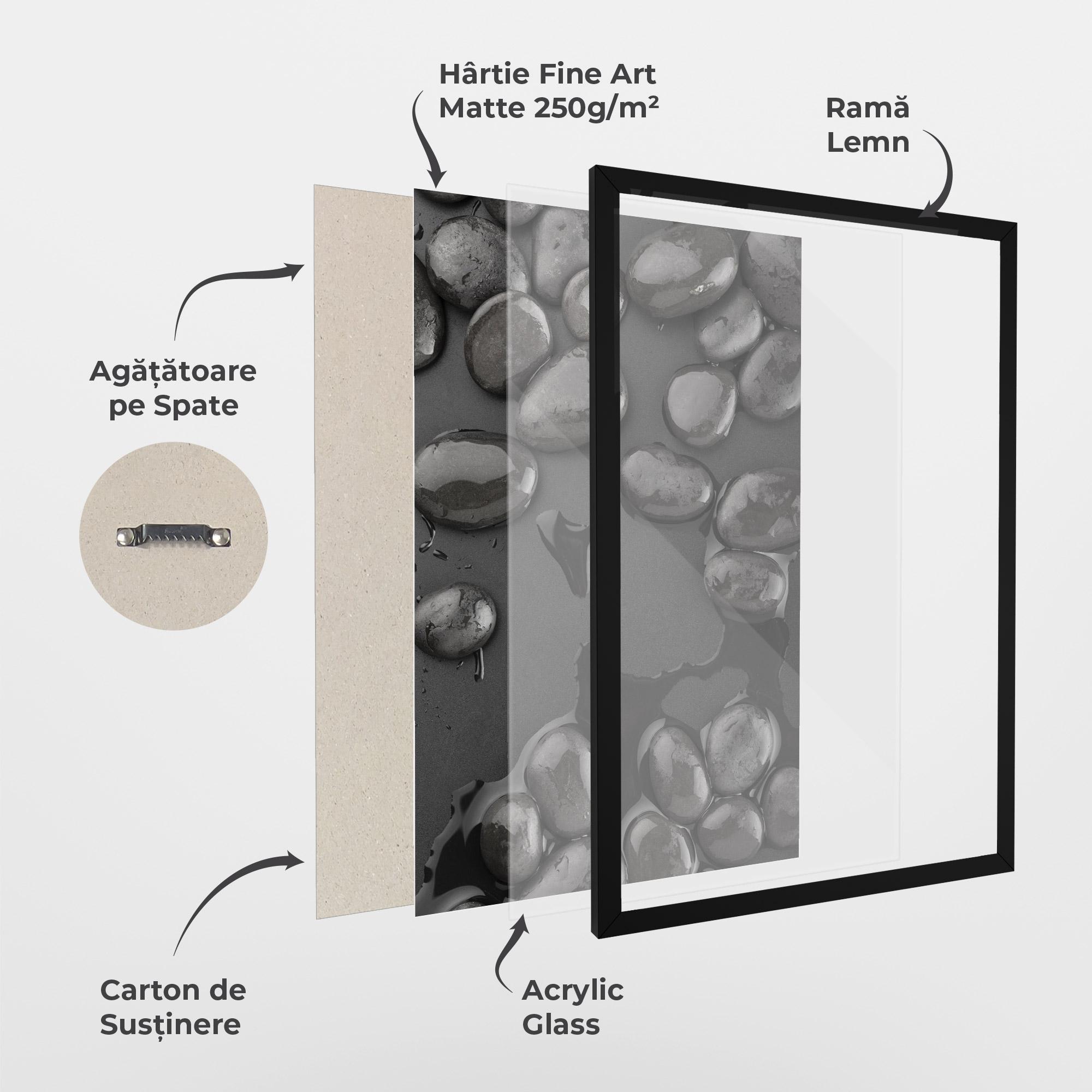 Poster Înrămat Grey Shiny Stones mockup 1