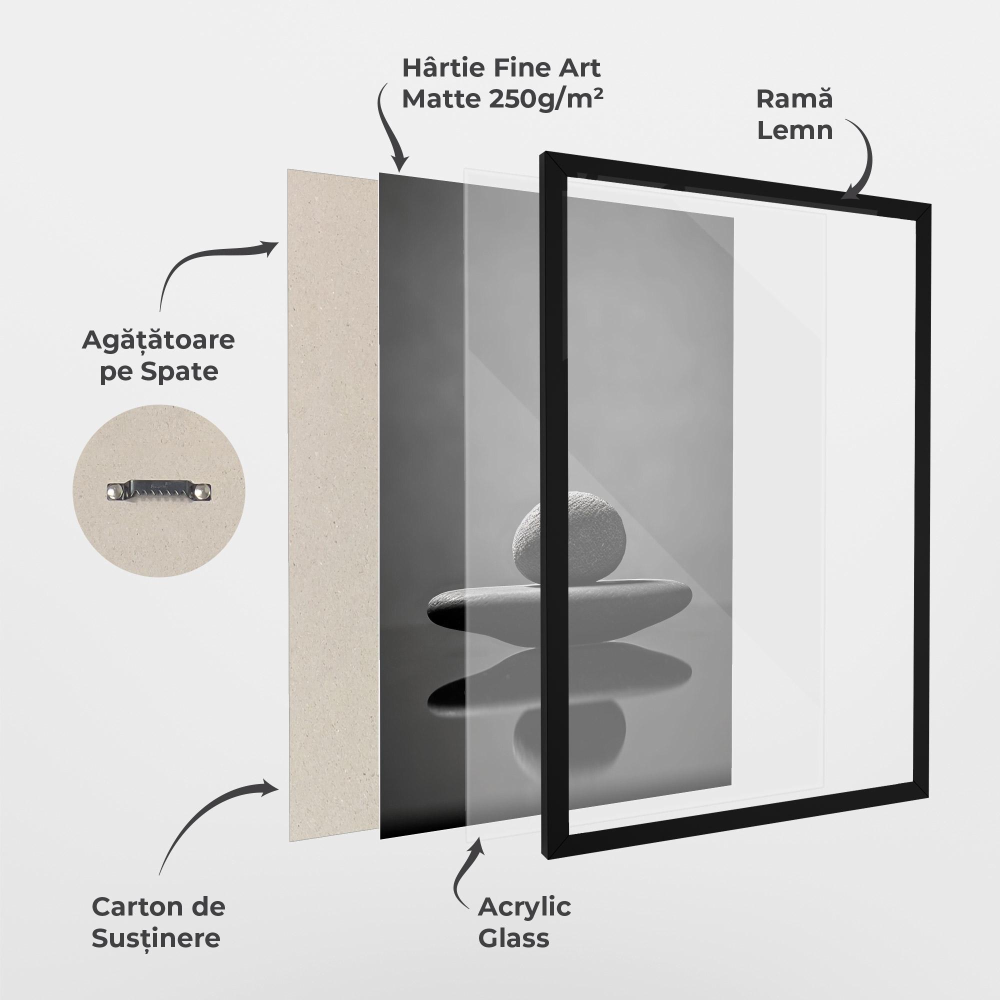 Poster Înrămat Minimalistic Zen Stone mockup 1