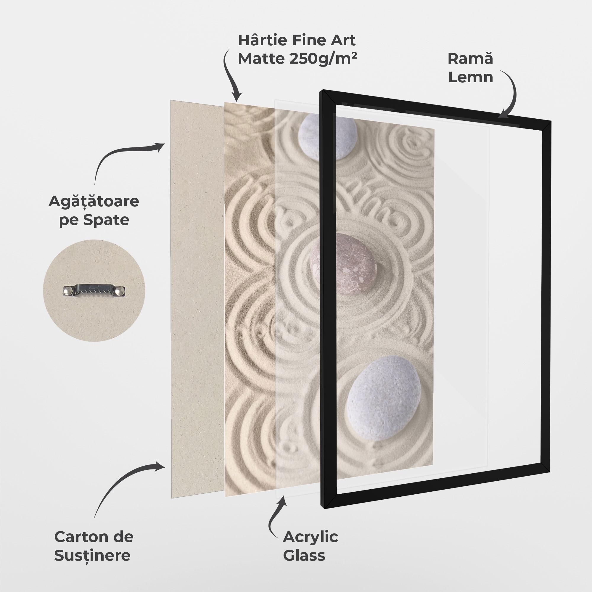 Poster Înrămat Smooth Lines Stones mockup 1