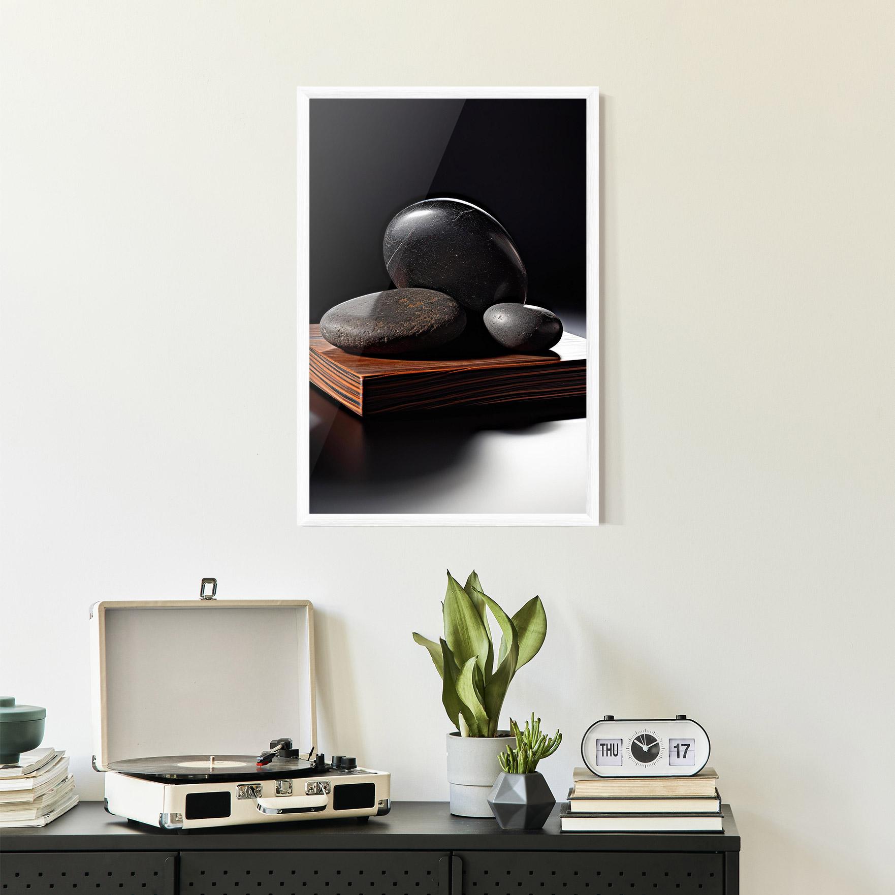 Poster Înrămat Black Zen Stones mockup 2