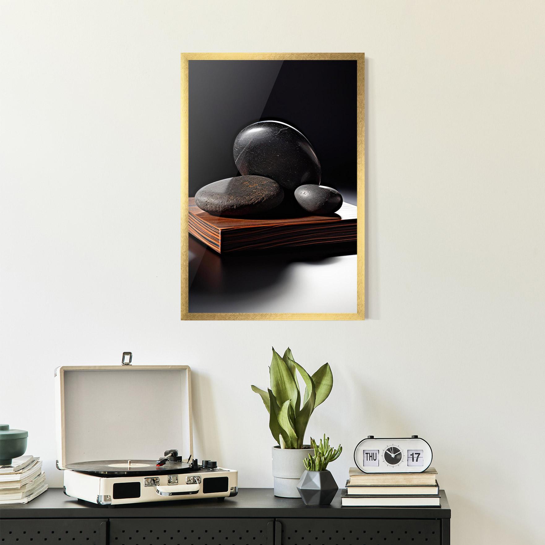 Poster Înrămat Black Zen Stones mockup 2