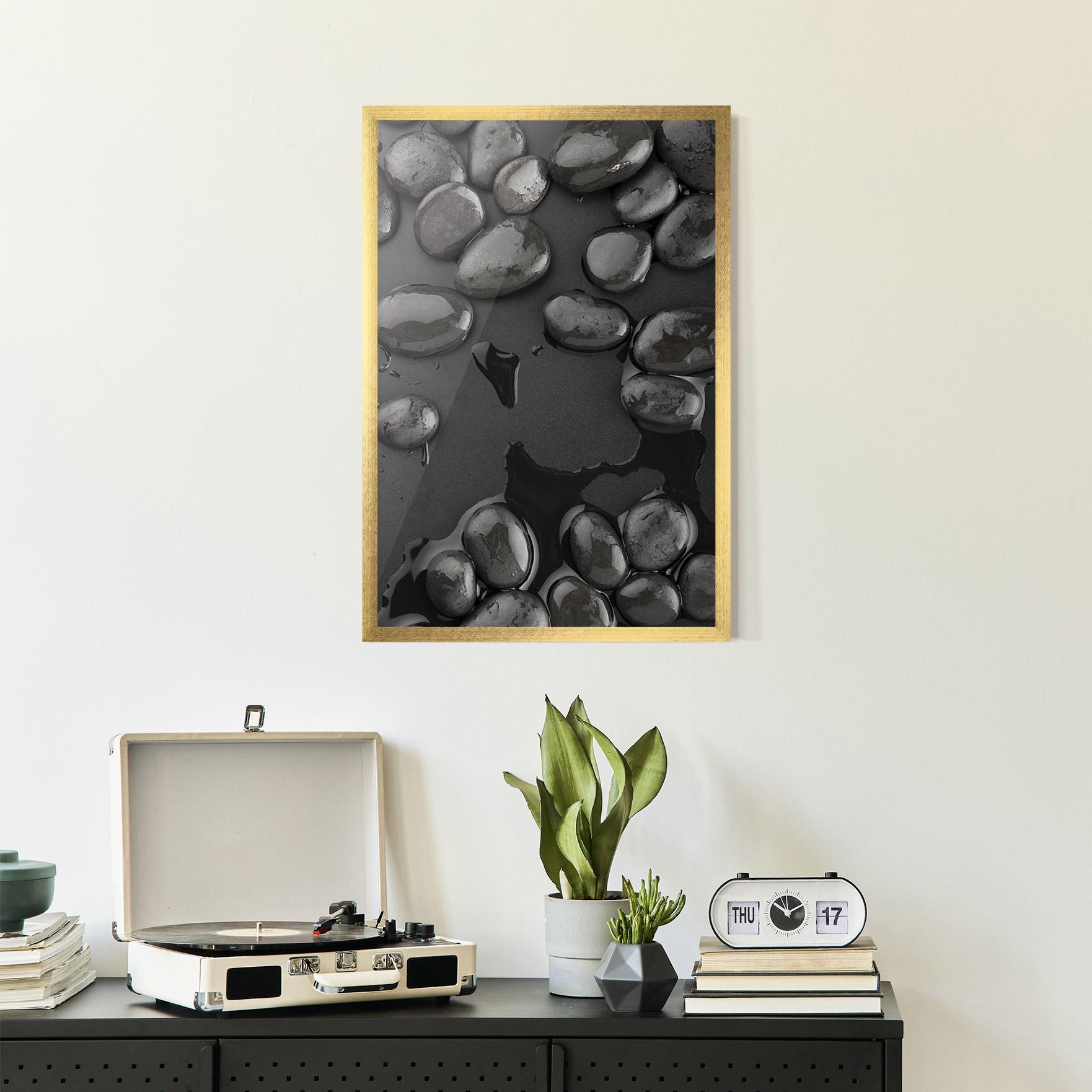 Poster Înrămat Grey Shiny Stones mockup 2