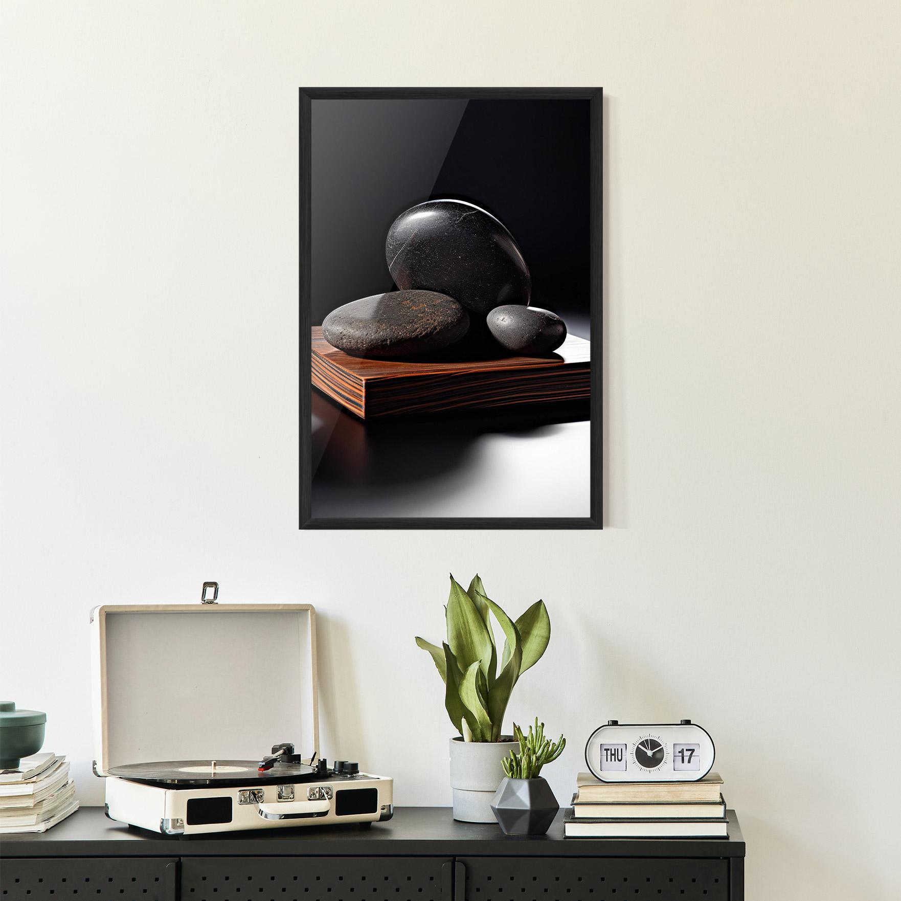 Poster Înrămat Black Zen Stones mockup 2