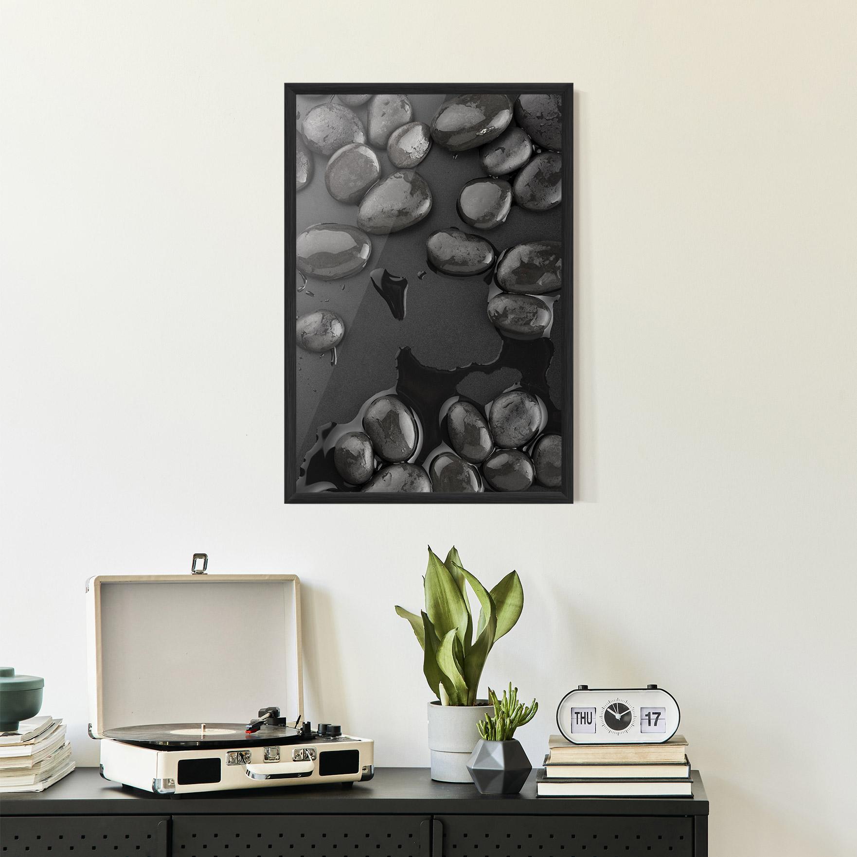 Poster Înrămat Grey Shiny Stones mockup 2