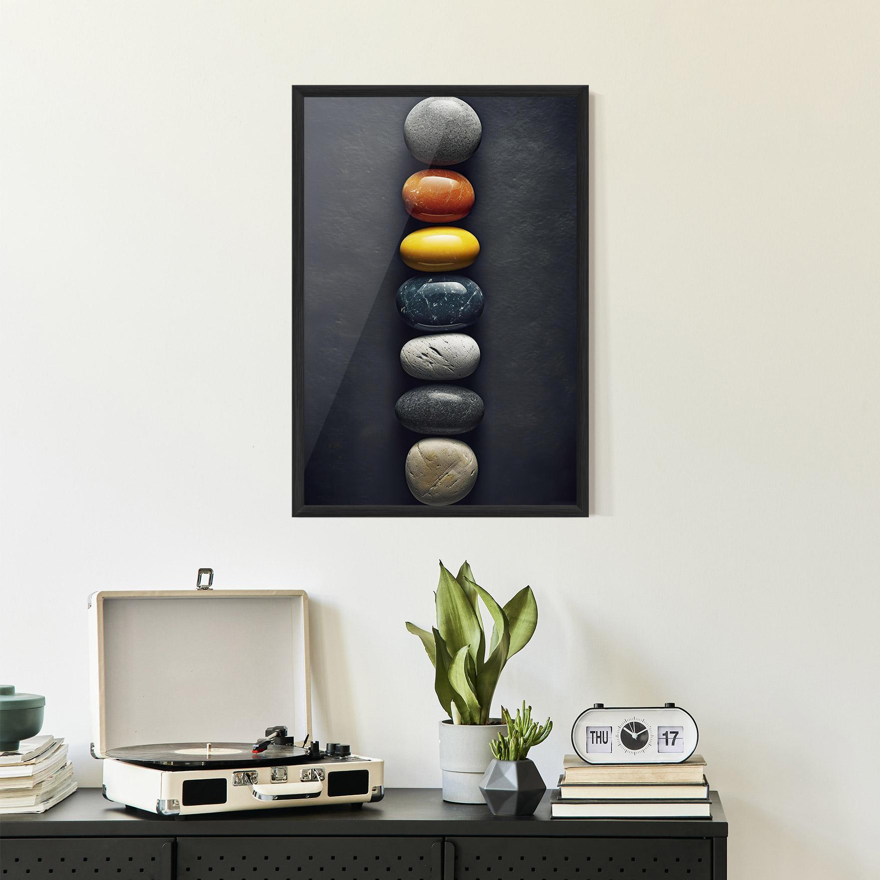 Poster Înrămat Zen Colorful Stones mockup 2