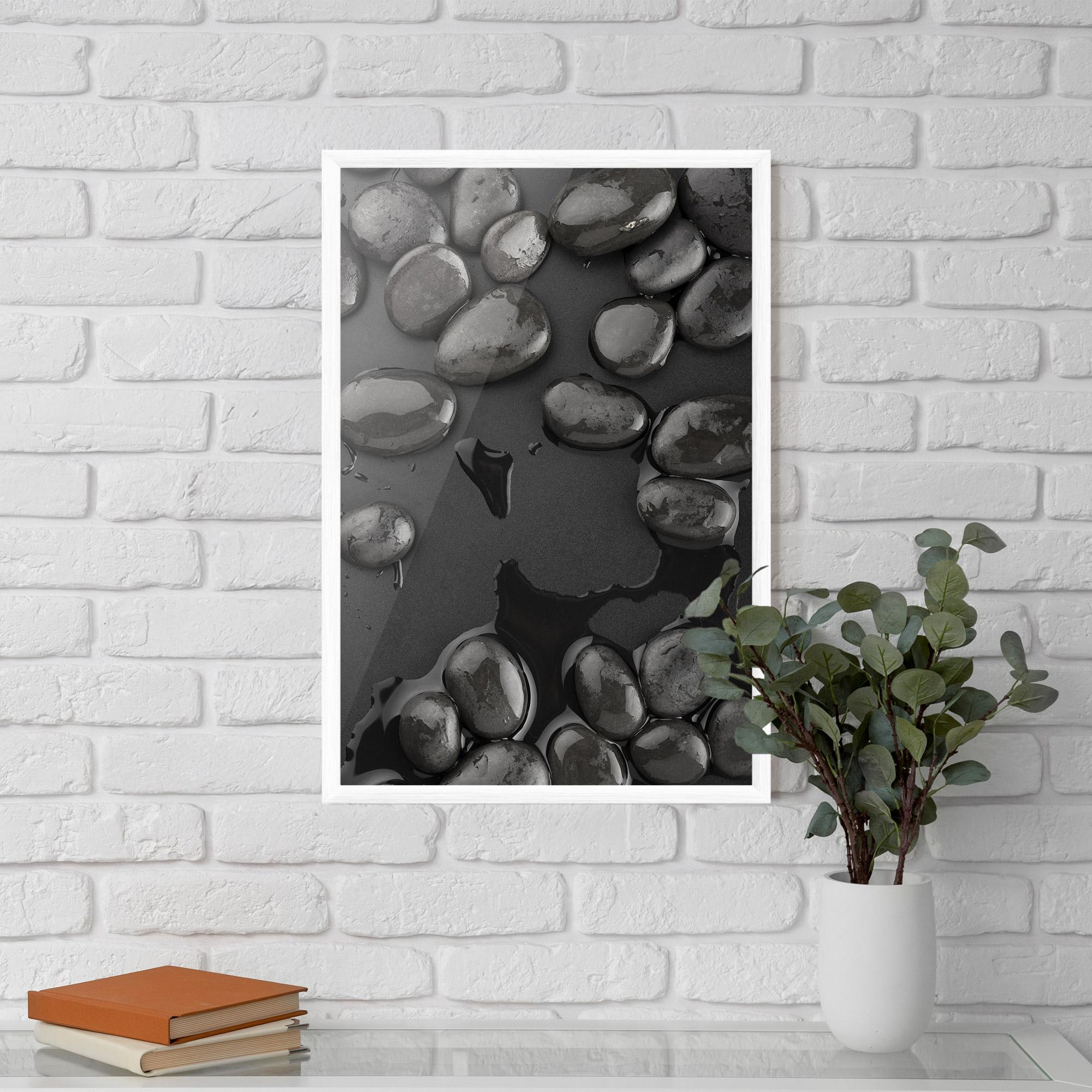 Poster Înrămat Grey Shiny Stones mockup 5