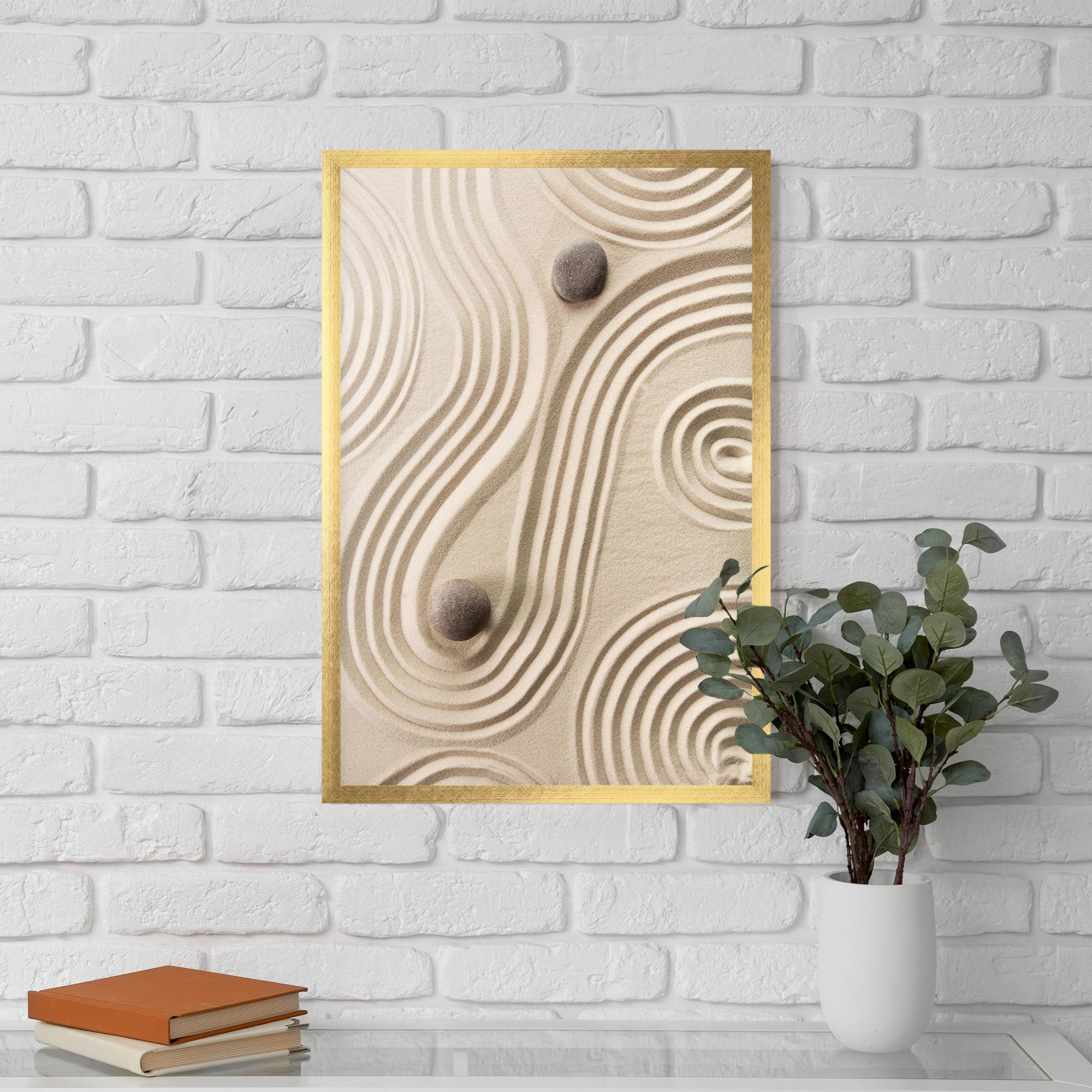 Poster Înrămat Cream Zen Stones mockup 5
