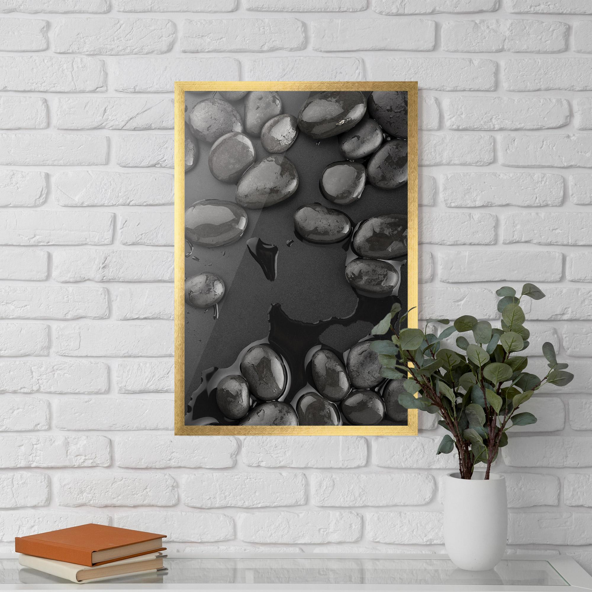 Poster Înrămat Grey Shiny Stones mockup 5