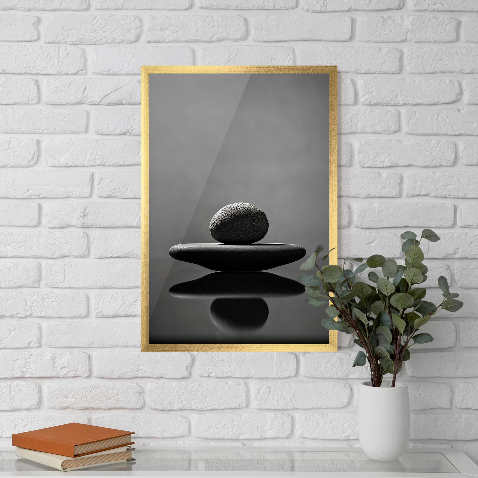 Poster Înrămat Minimalistic Zen Stone mockup 5