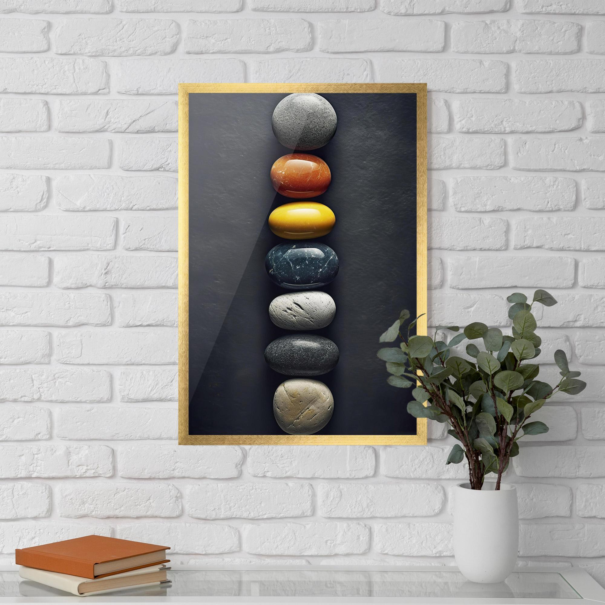Poster Înrămat Zen Colorful Stones mockup 5