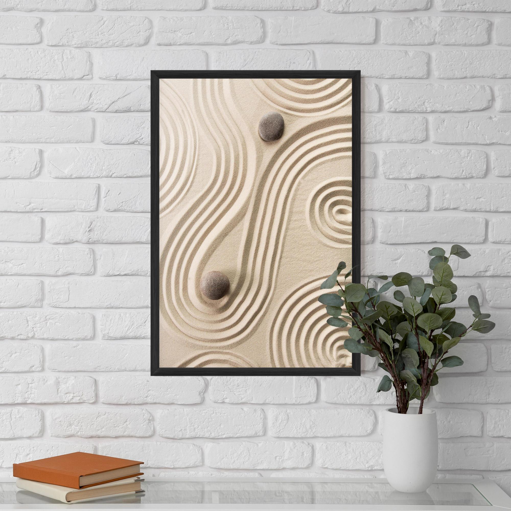 Poster Înrămat Cream Zen Stones mockup 5
