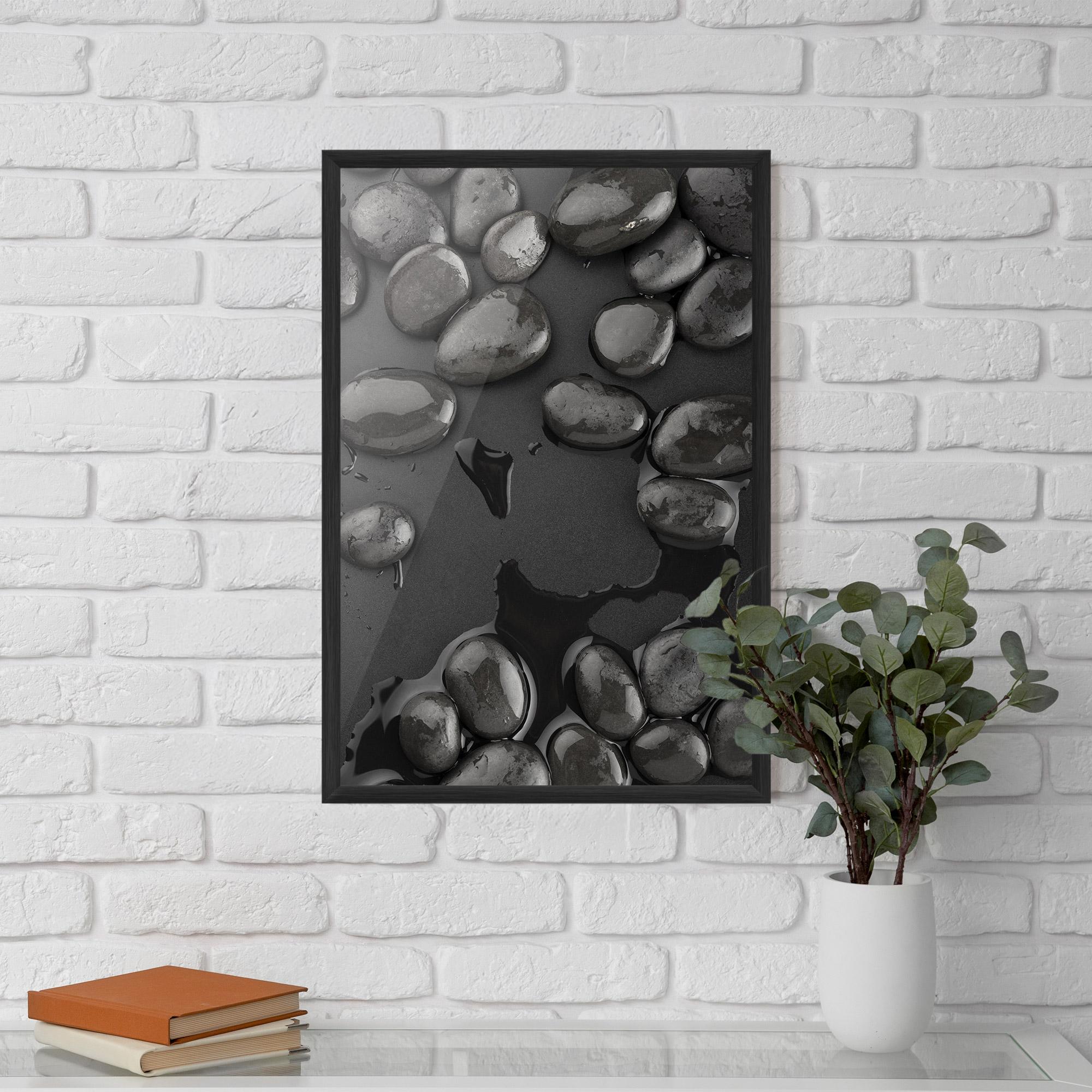 Poster Înrămat Grey Shiny Stones mockup 5