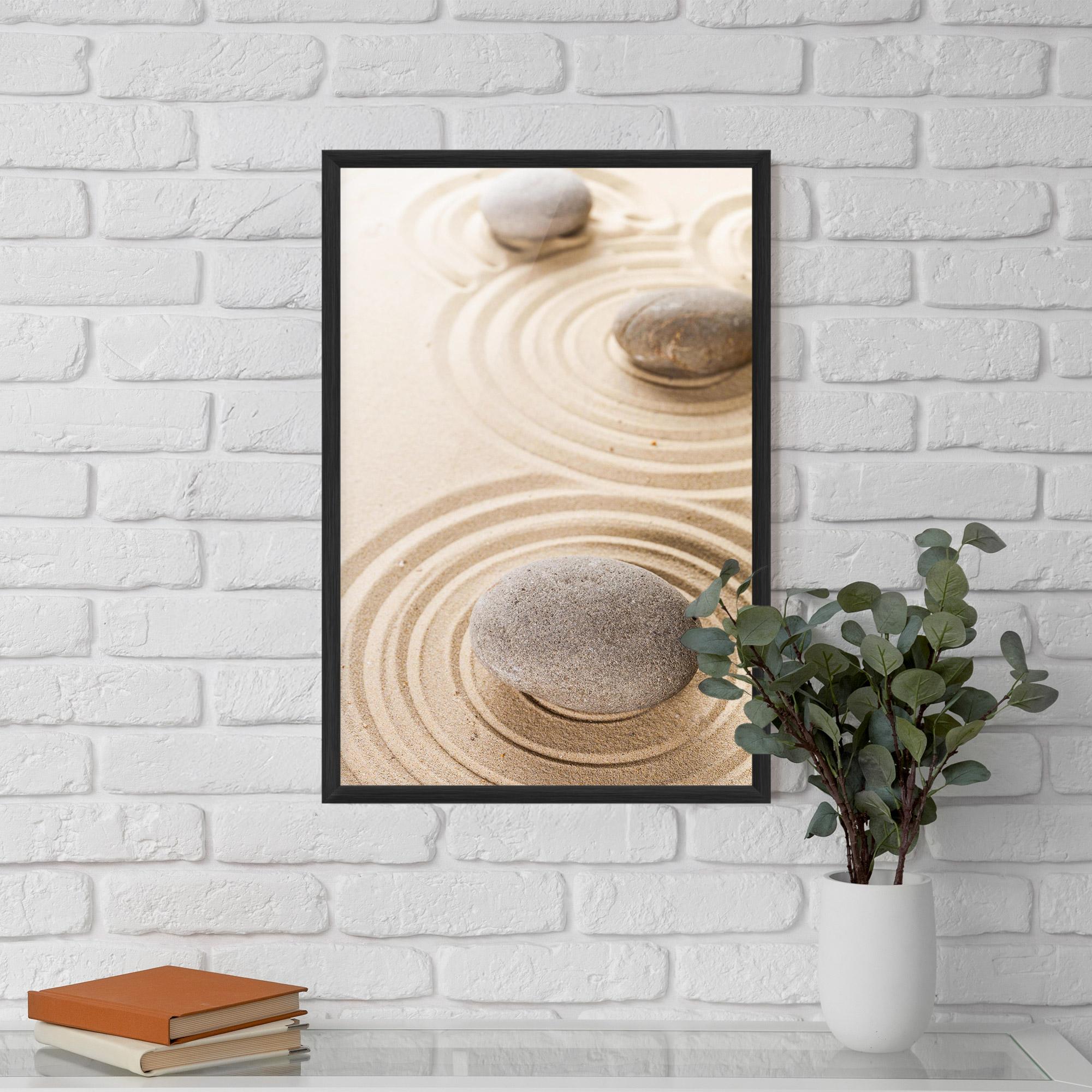 Poster Înrămat Meditation Cream Stone mockup 5