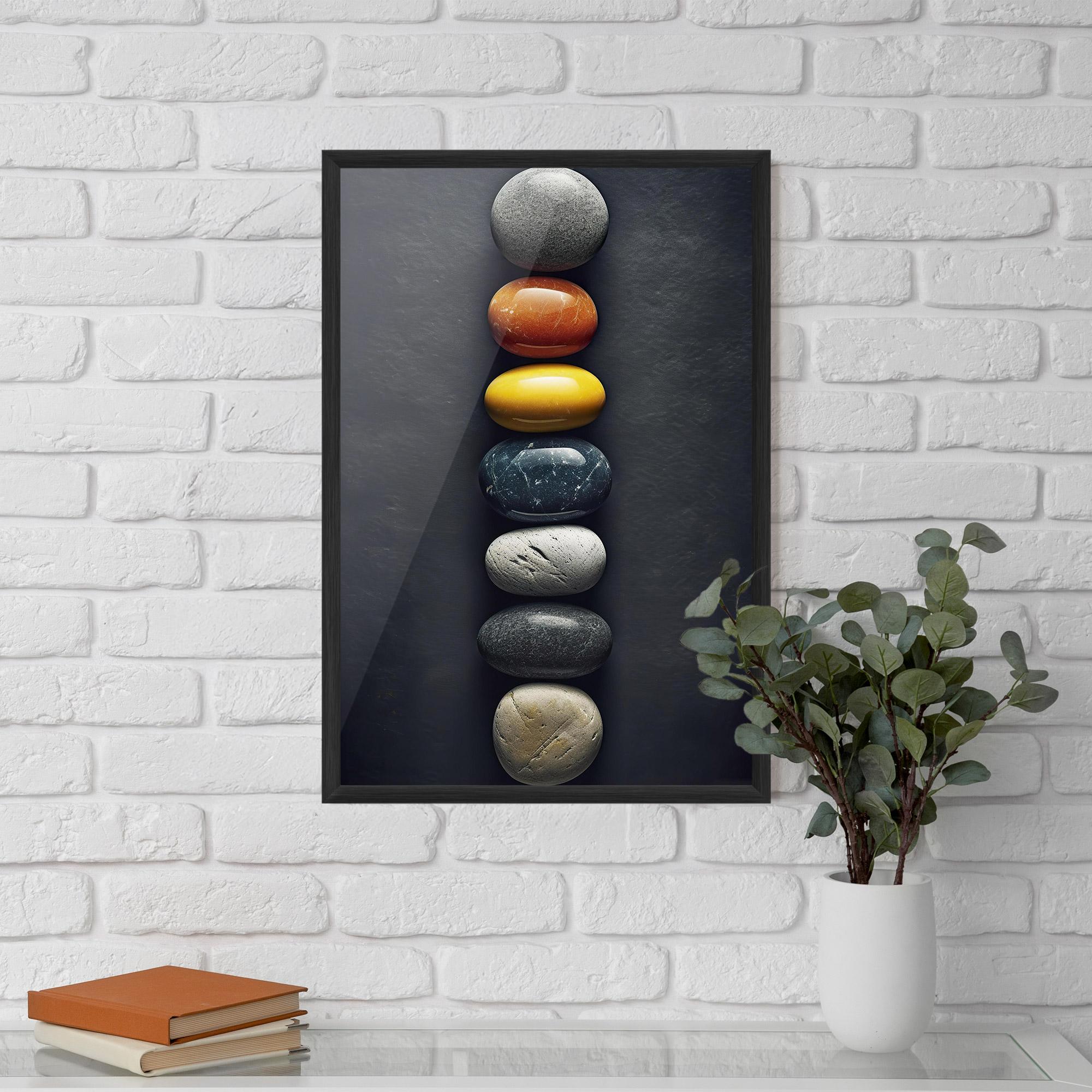 Poster Înrămat Zen Colorful Stones mockup 5