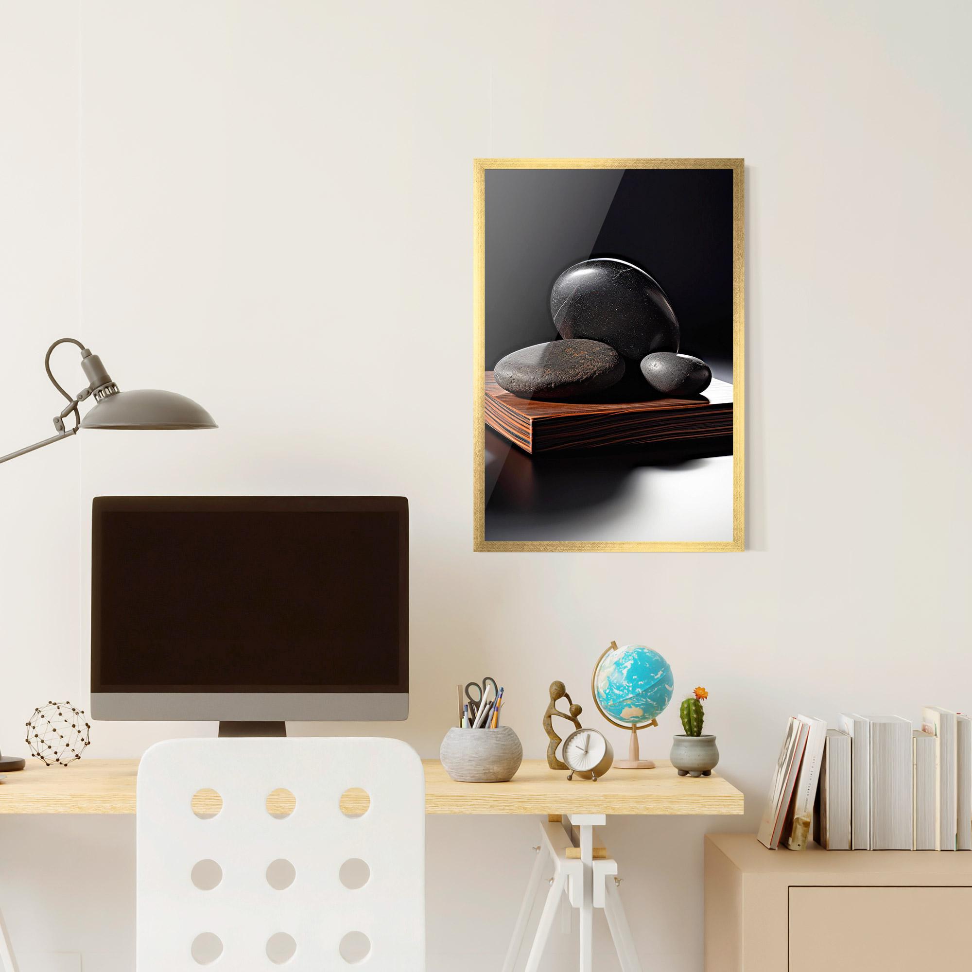 Poster Înrămat Black Zen Stones mockup 6
