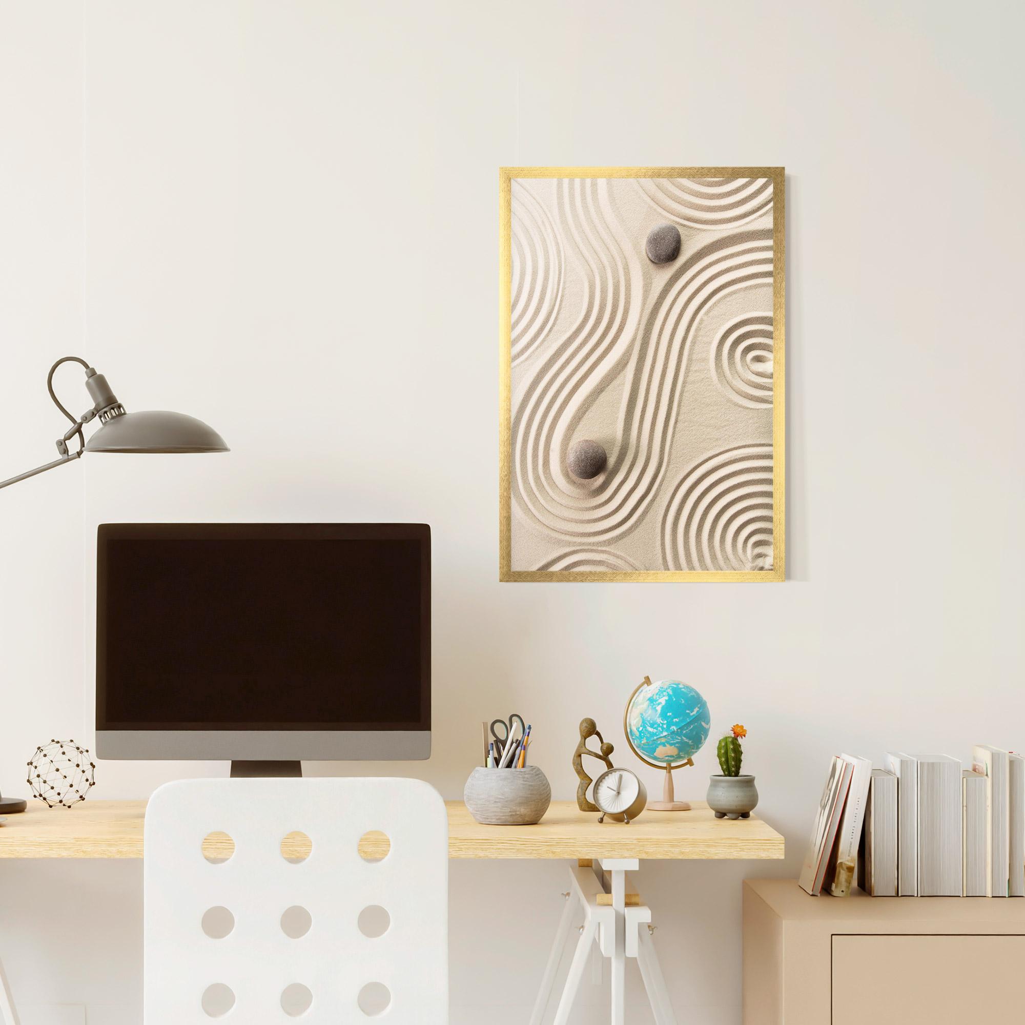 Poster Înrămat Cream Zen Stones mockup 6