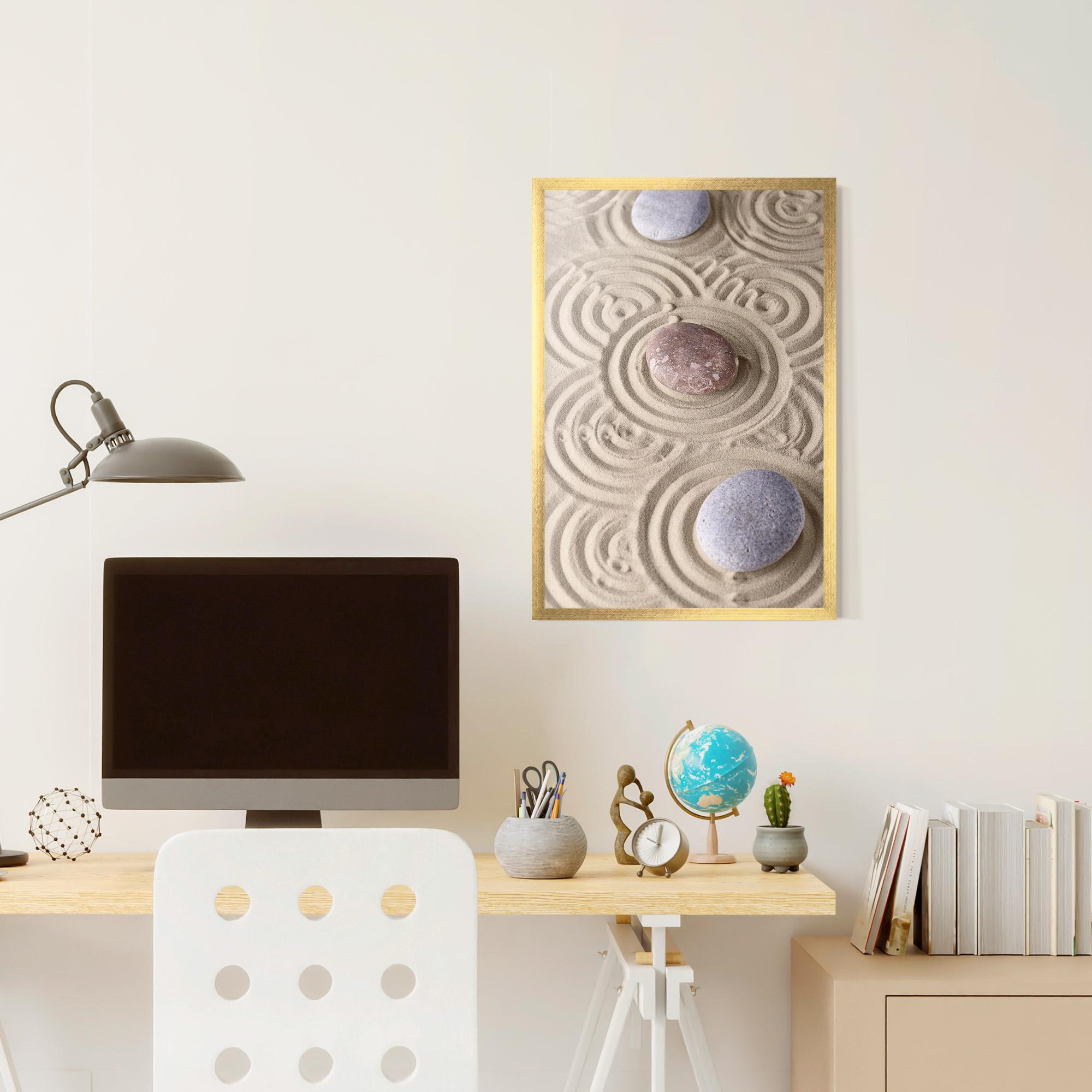 Poster Înrămat Smooth Lines Stones mockup 6