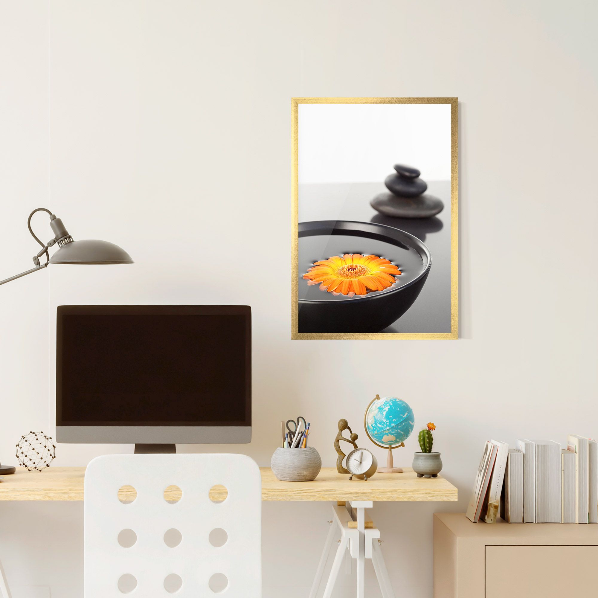 Stone Orange Flower mockup 6